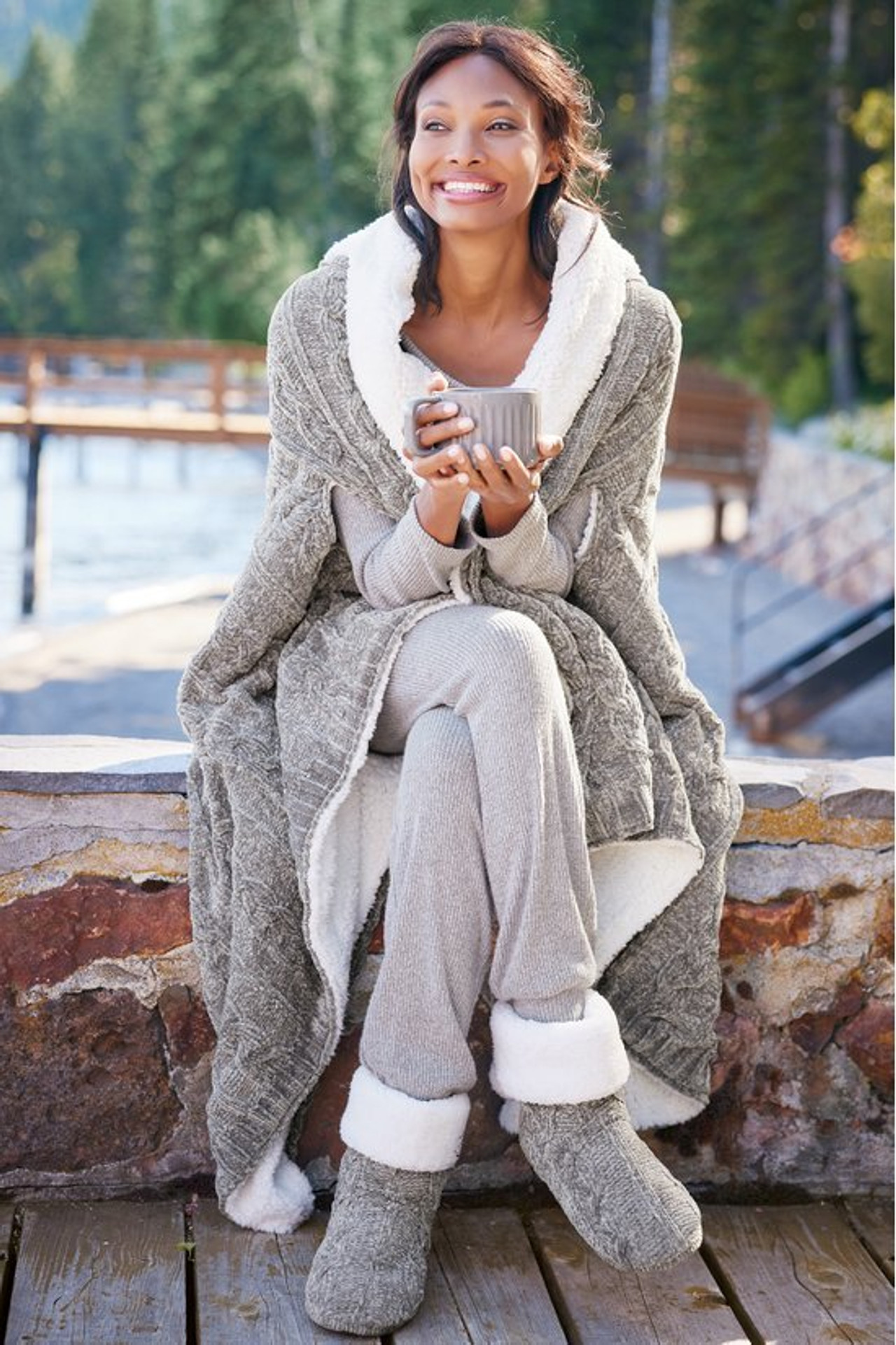 Chenille Sherpa Wearable Throw - Soft Surroundings Outlet