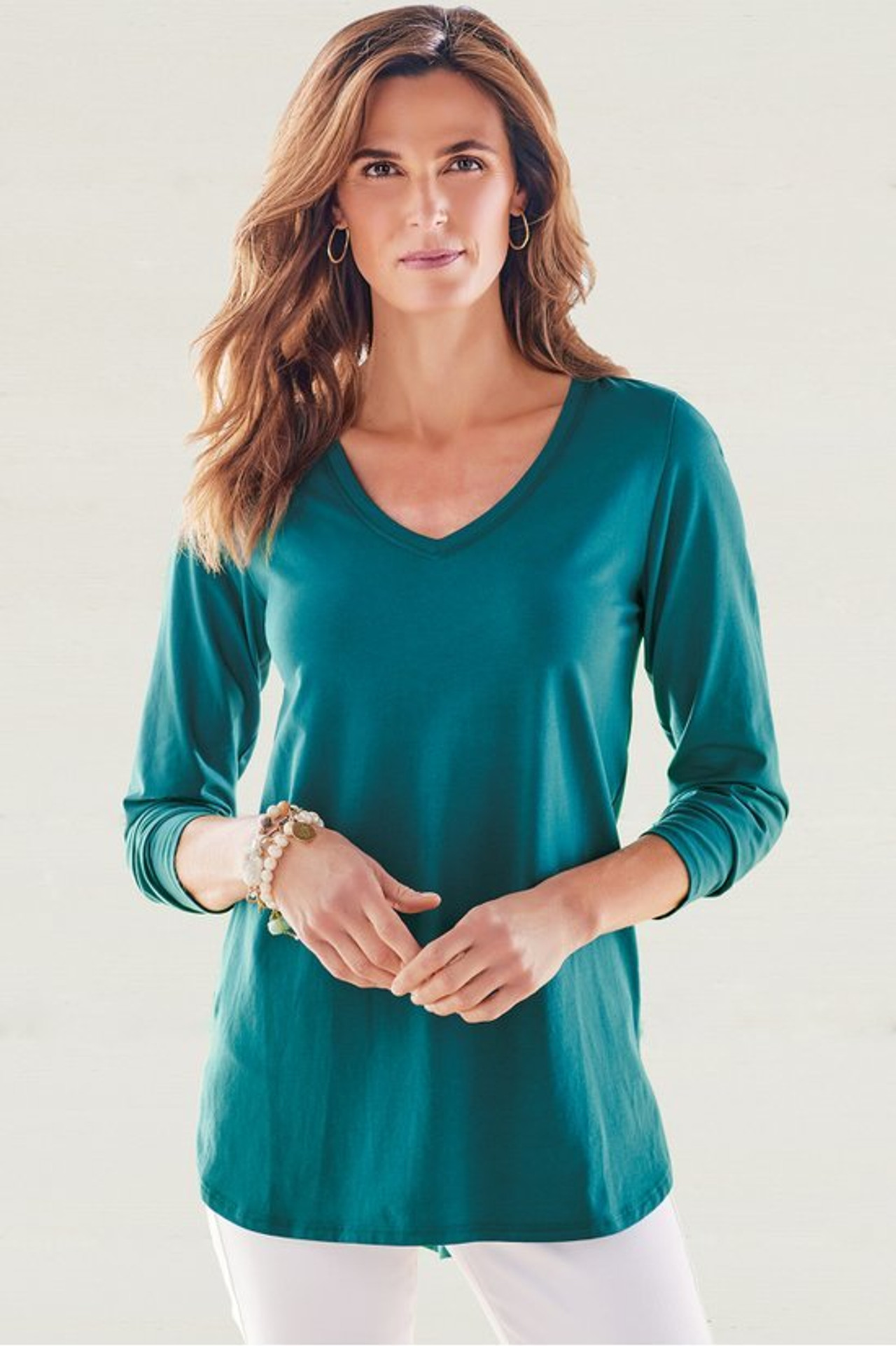 Isabel Pima Long Sleeve Tee - Soft Surroundings Outlet