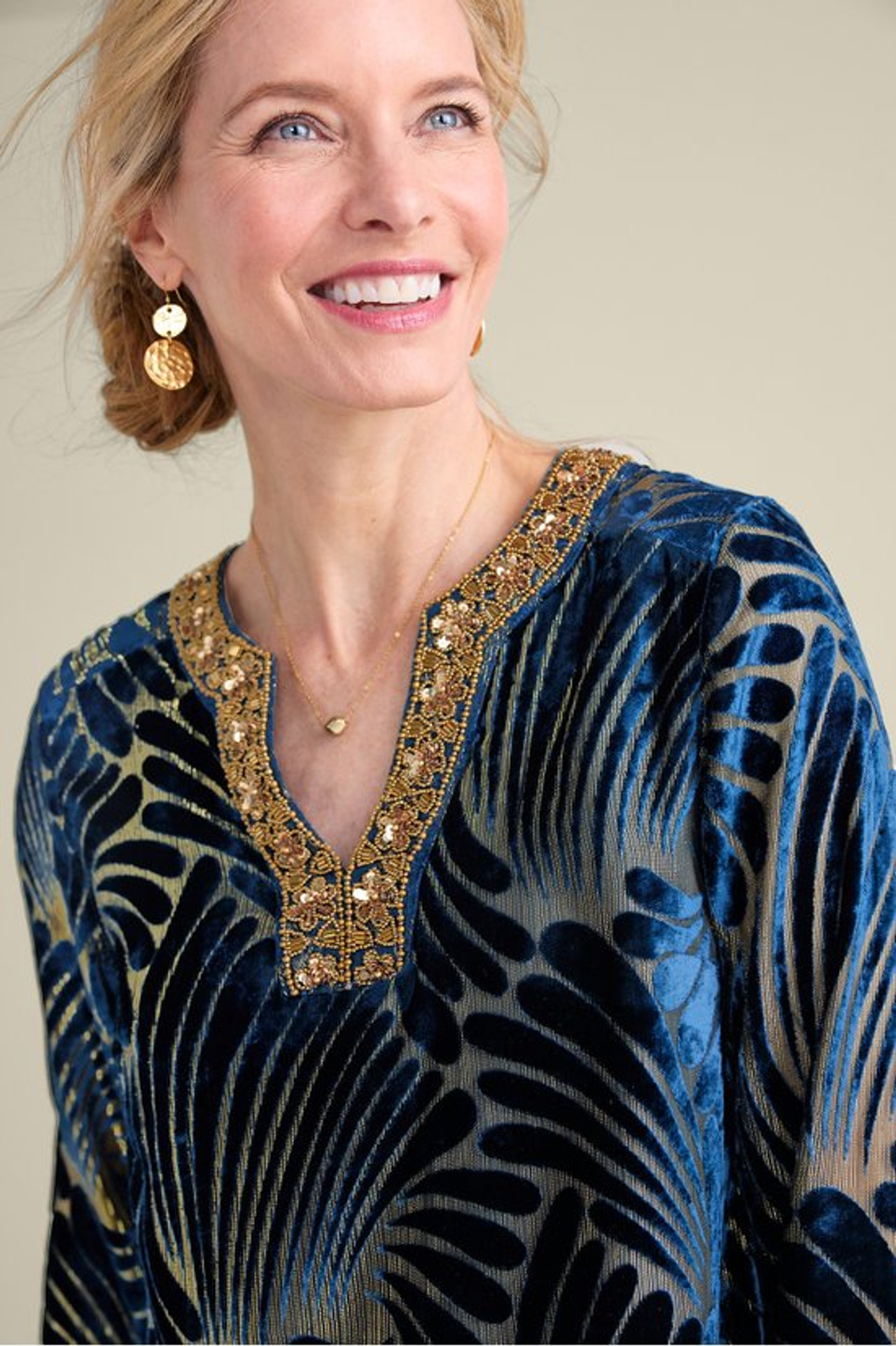 Adrienne Embroidered Velvet Tunic - Soft Surroundings Outlet