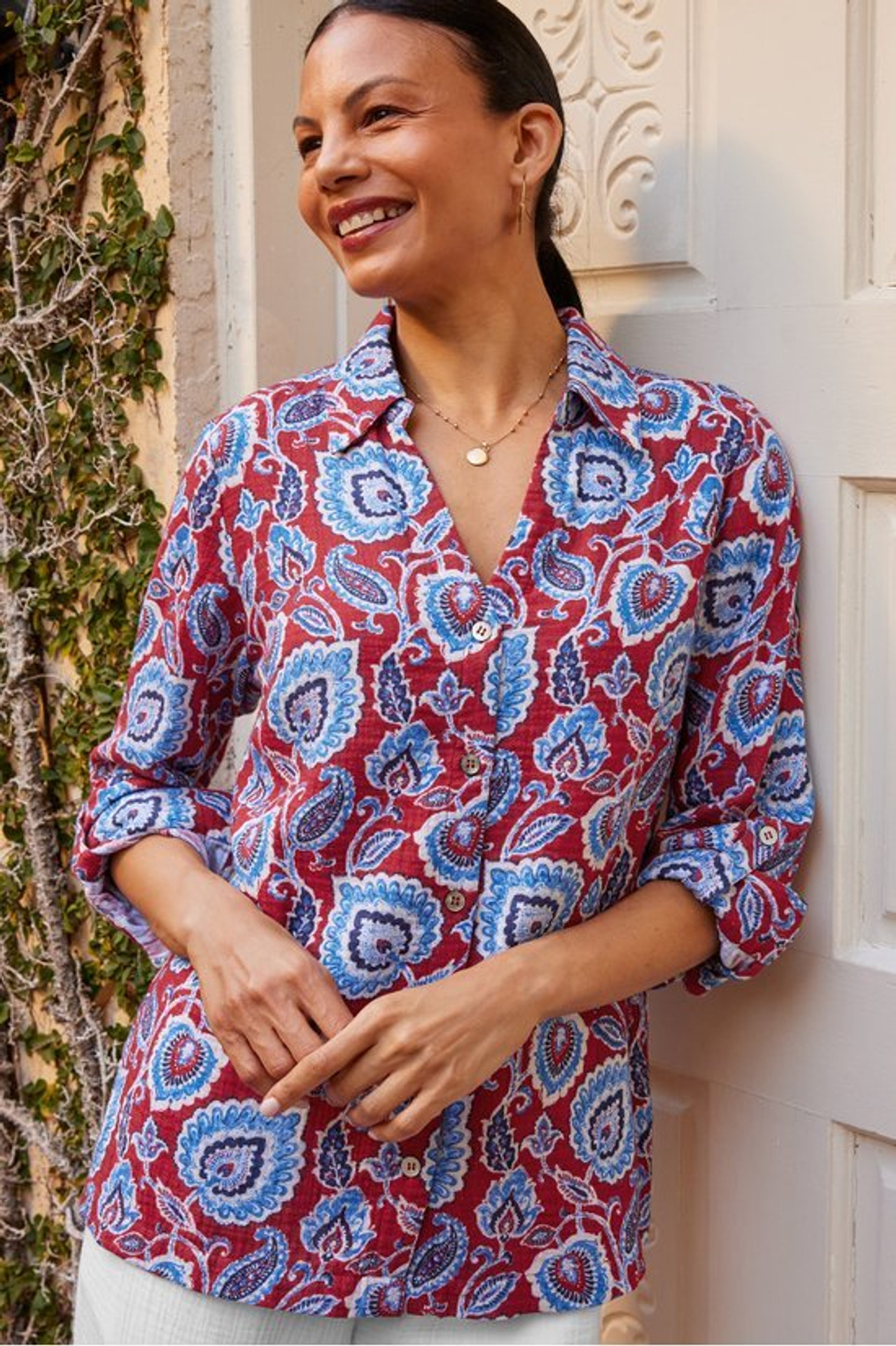 Addison Gauze Big Shirt - Soft Surroundings Outlet