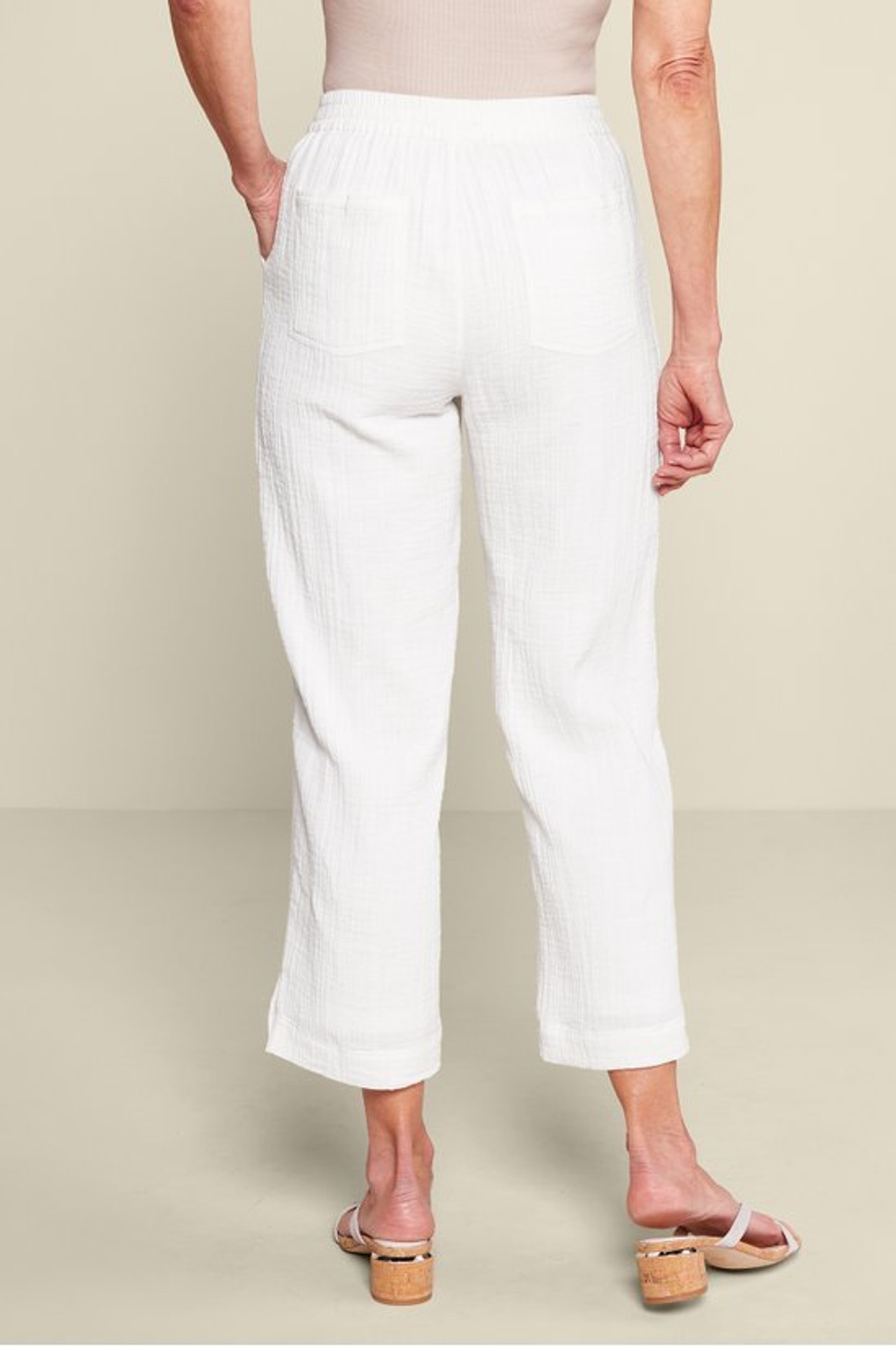Khulani Straight Leg Gauze Crop Pants - Soft Surroundings Outlet