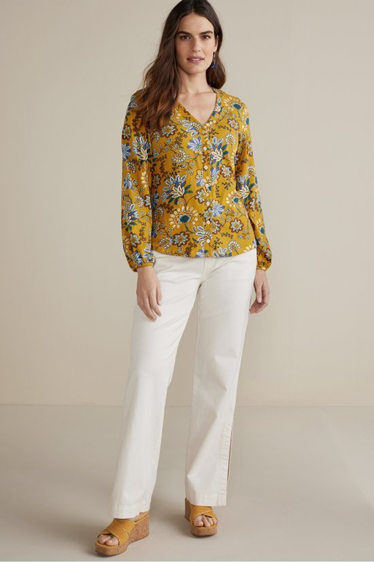 Lorna Button Front Top - Soft Surroundings Outlet