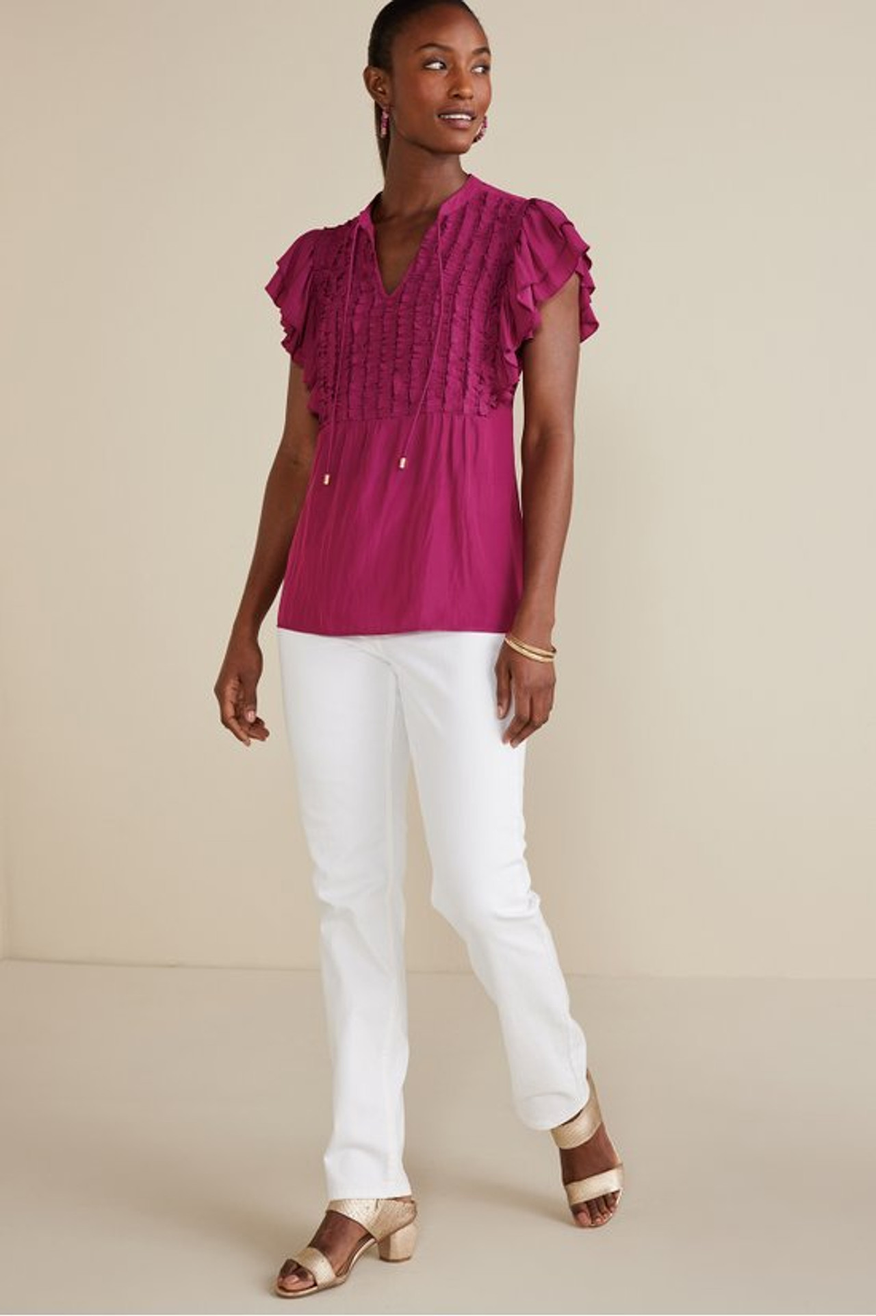 Victoria Ruffle Tunic - Soft Surroundings Outlet