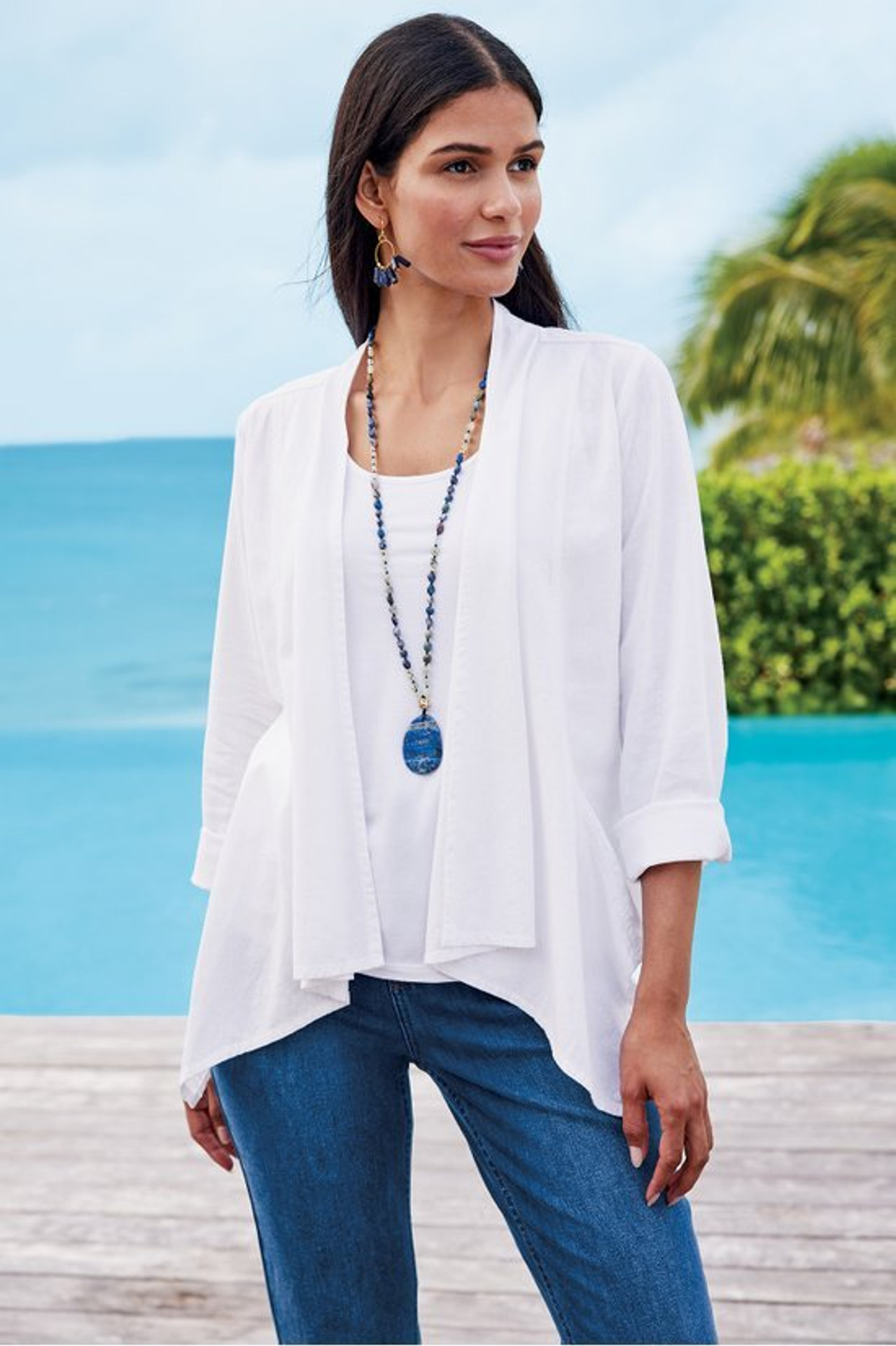 Alicante Linen Blend Topper - Soft Surroundings Outlet