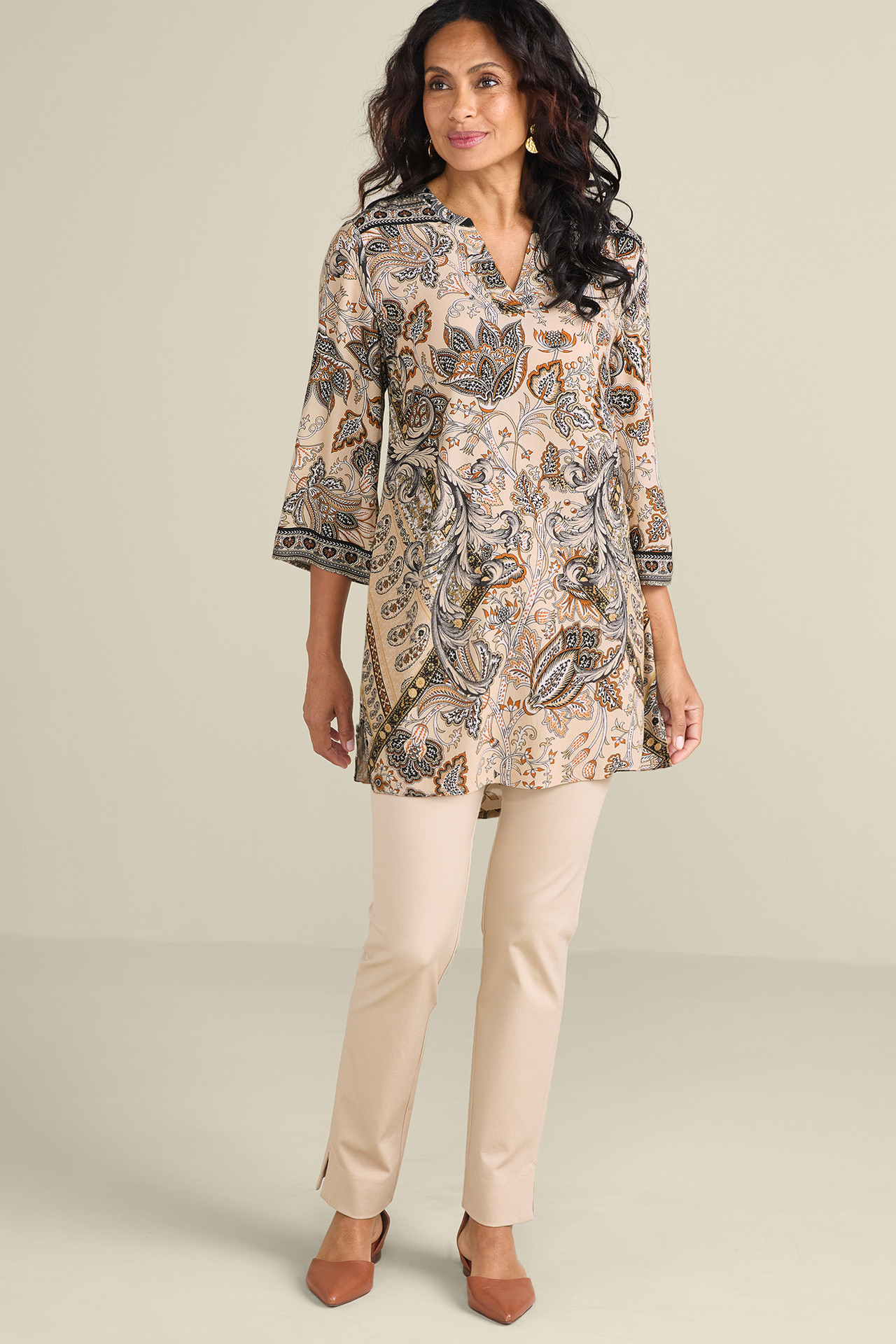 Dona 3/4 Sleeve Tunic - Soft Surroundings Outlet