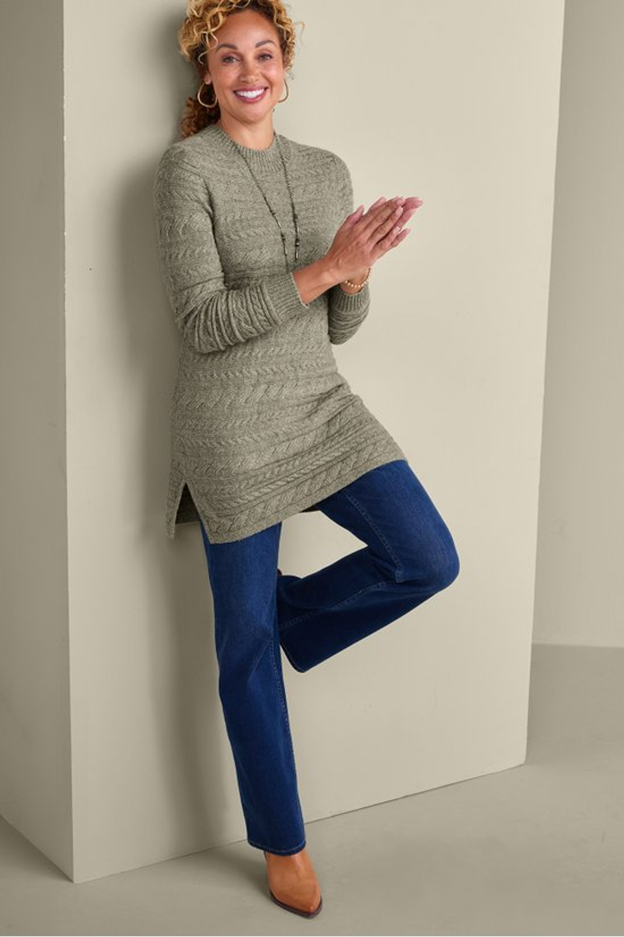 Alena Cable Sweater Tunic - Soft Surroundings Outlet