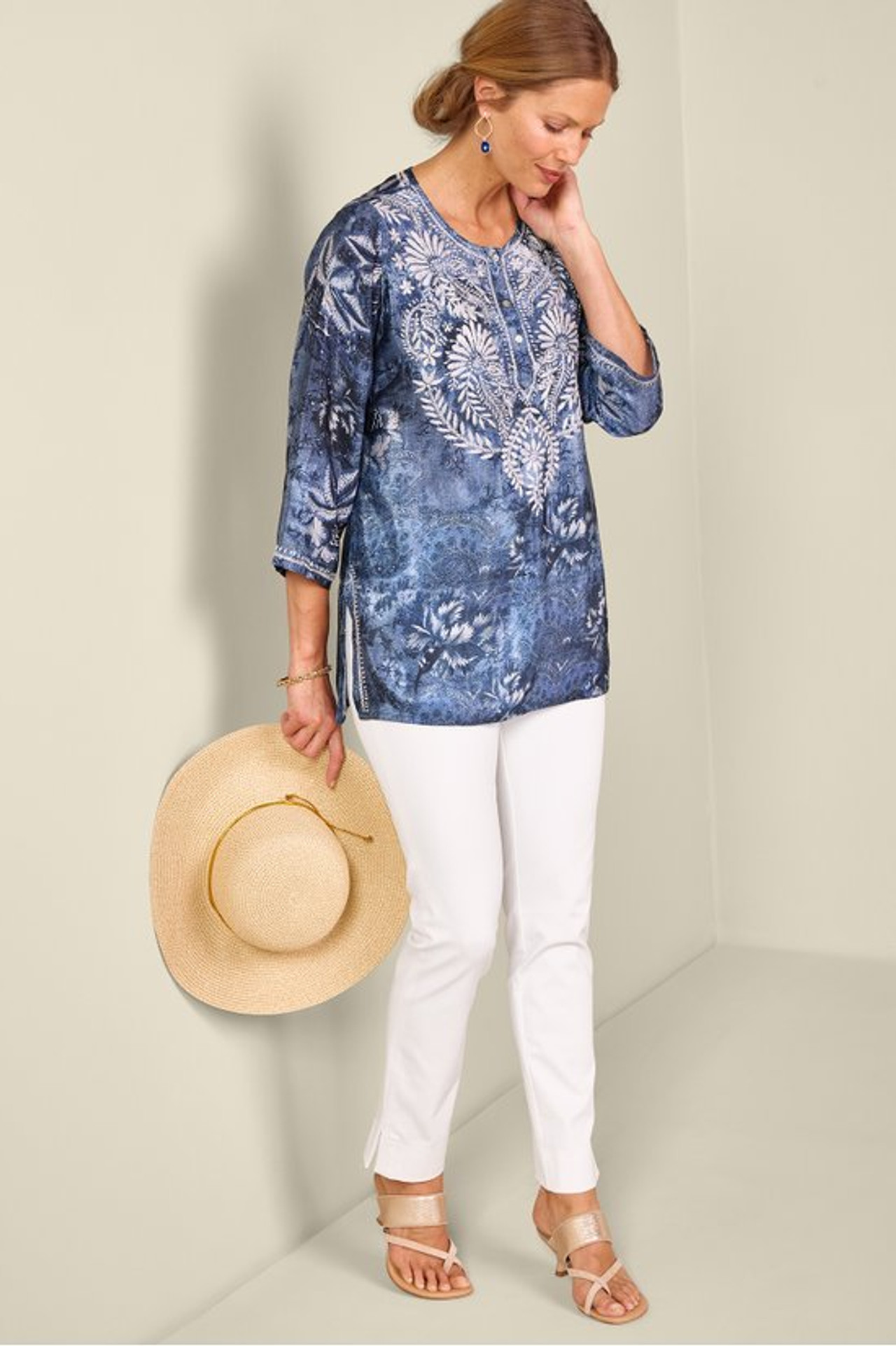Silvia Embroidered Tunic - Soft Surroundings Outlet