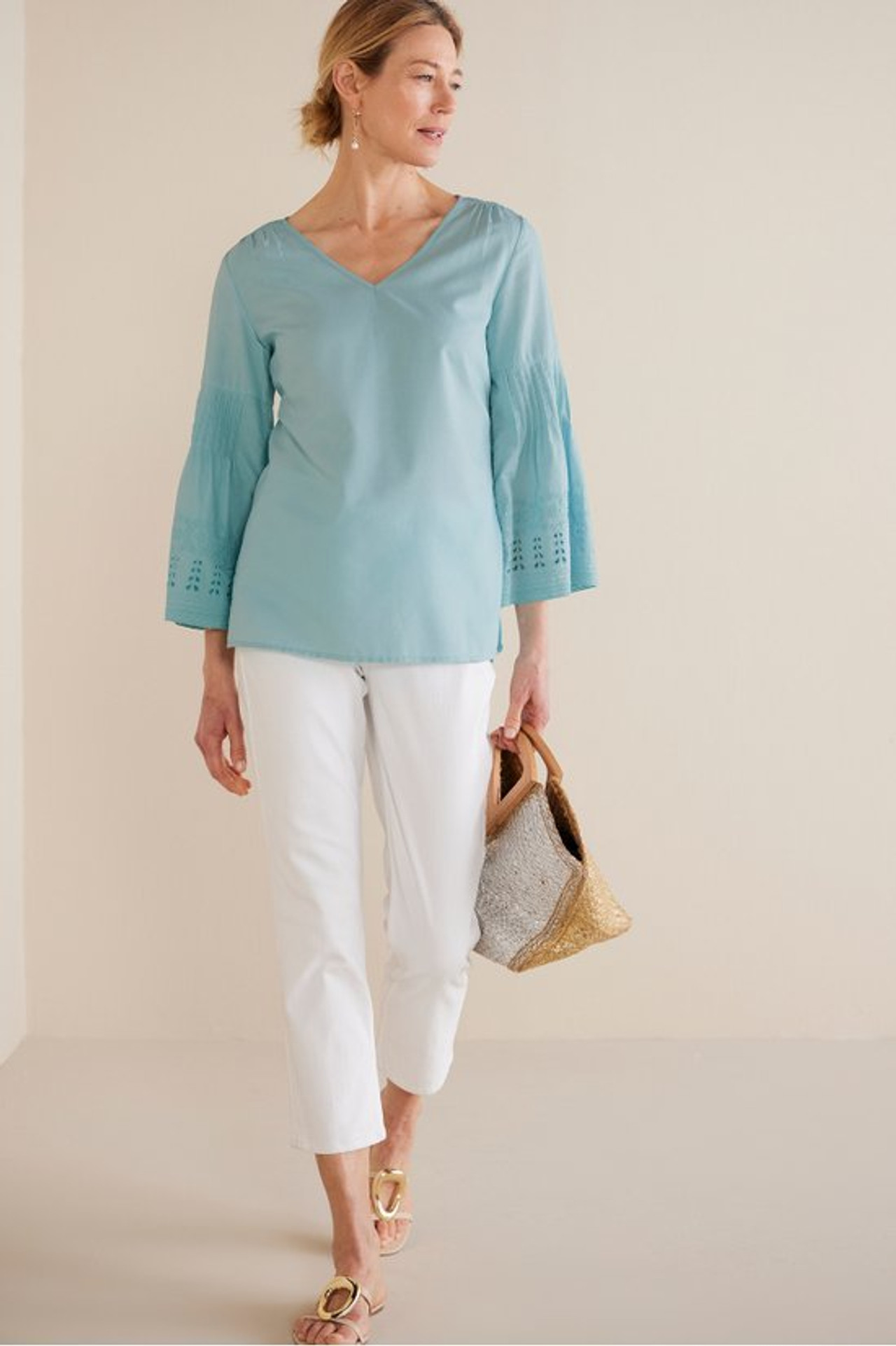 Heloise Eyelet Sleeve Tunic - Soft Surroundings Outlet