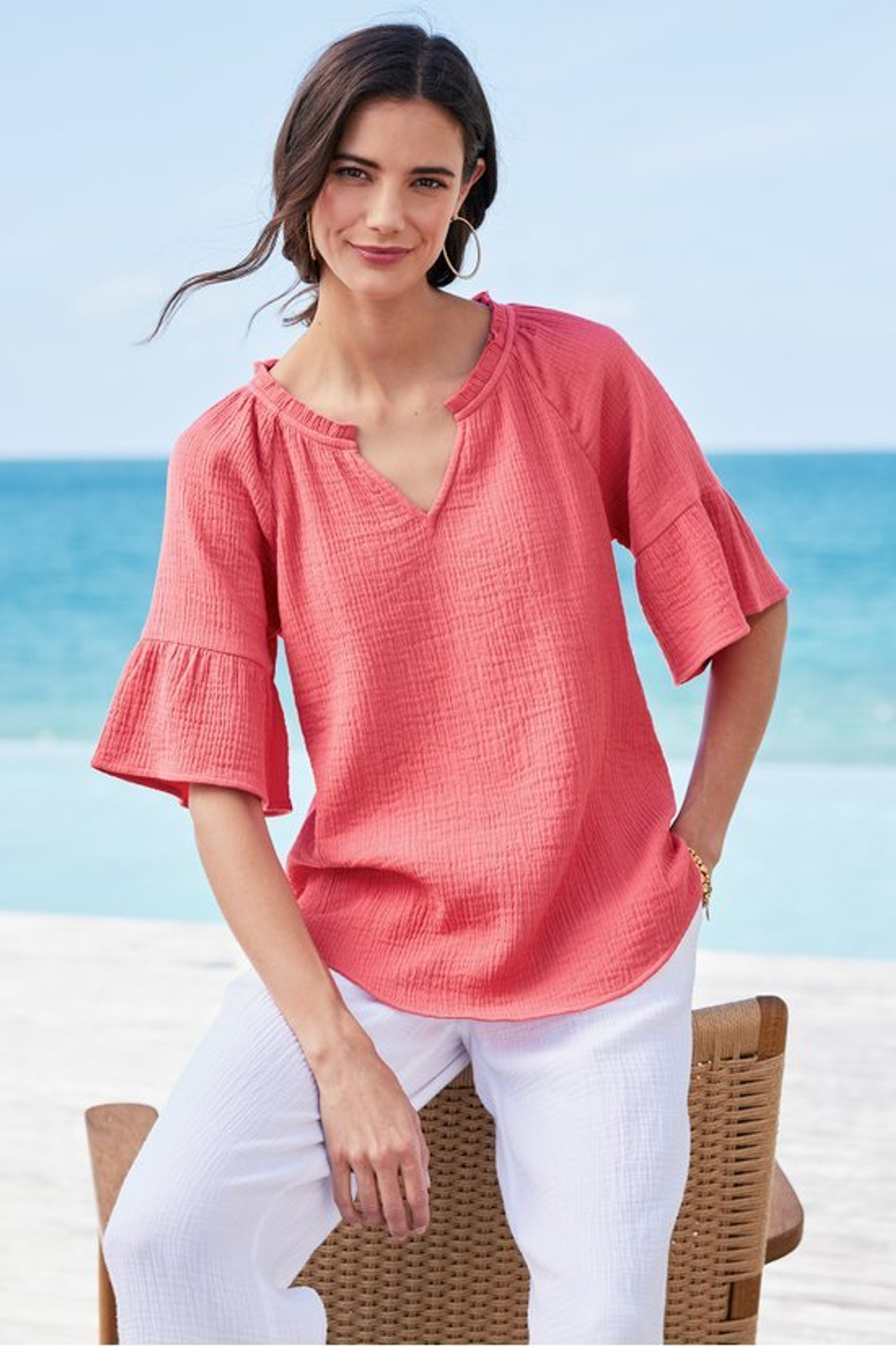 Vinka Gauze Pullover - Soft Surroundings Outlet