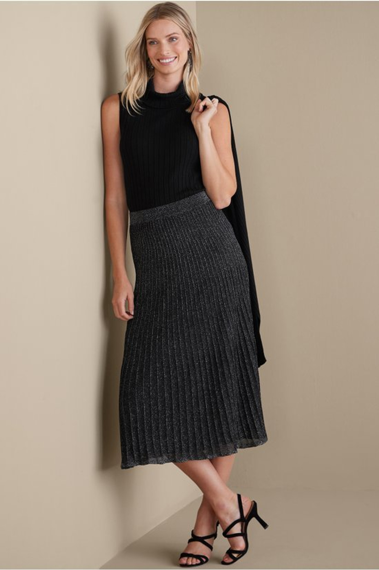 Nisha Knit Pleated Skirt - Soft Surroundings Outlet