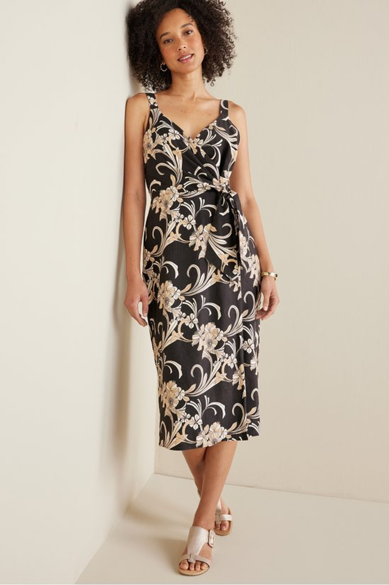 Isla Stretch Linen Midi Dress - Soft Surroundings Outlet