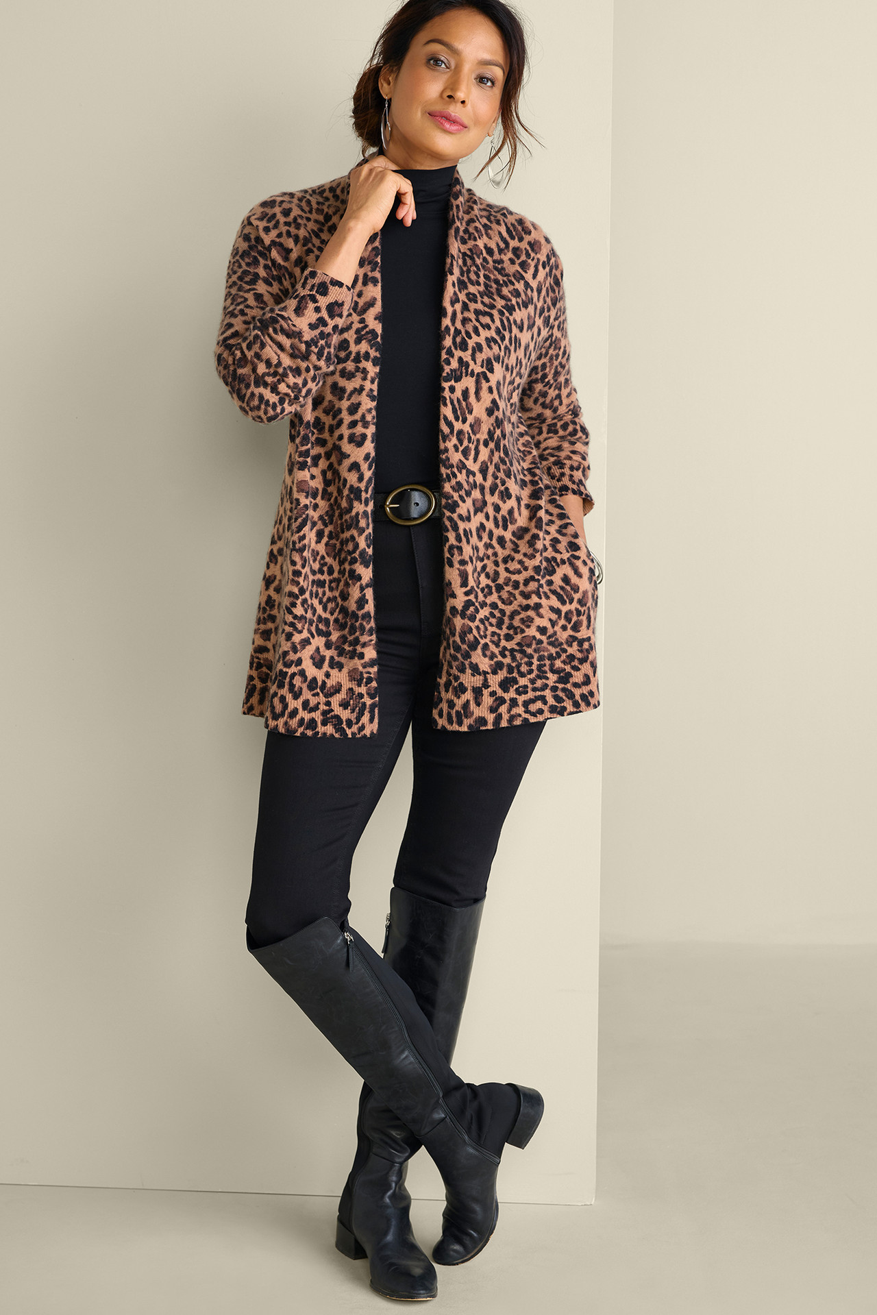 Sibyl Cashmere Printed Cardigan - Soft Surroundings Outlet