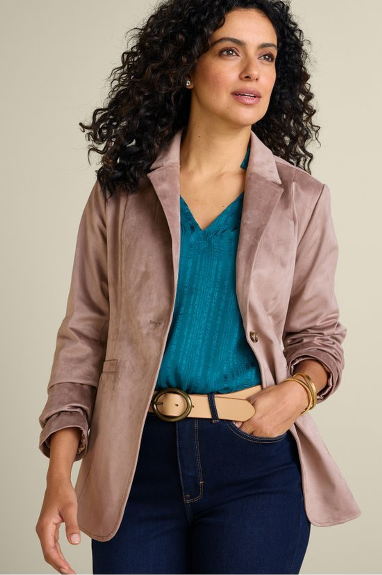 Breck Faux Suede Blazer - Soft Surroundings Outlet