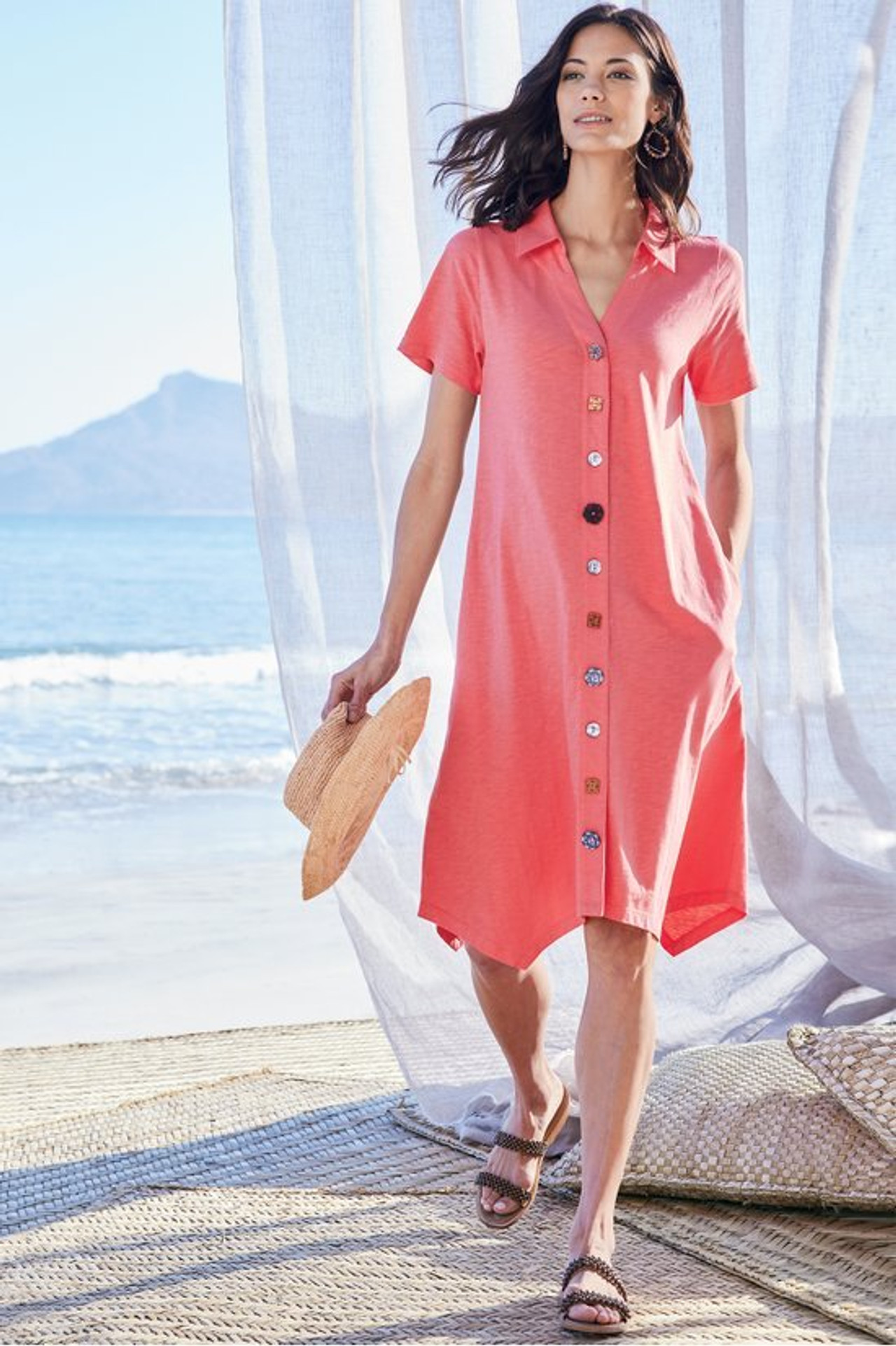 Danielle Button Dress - Soft Surroundings Outlet