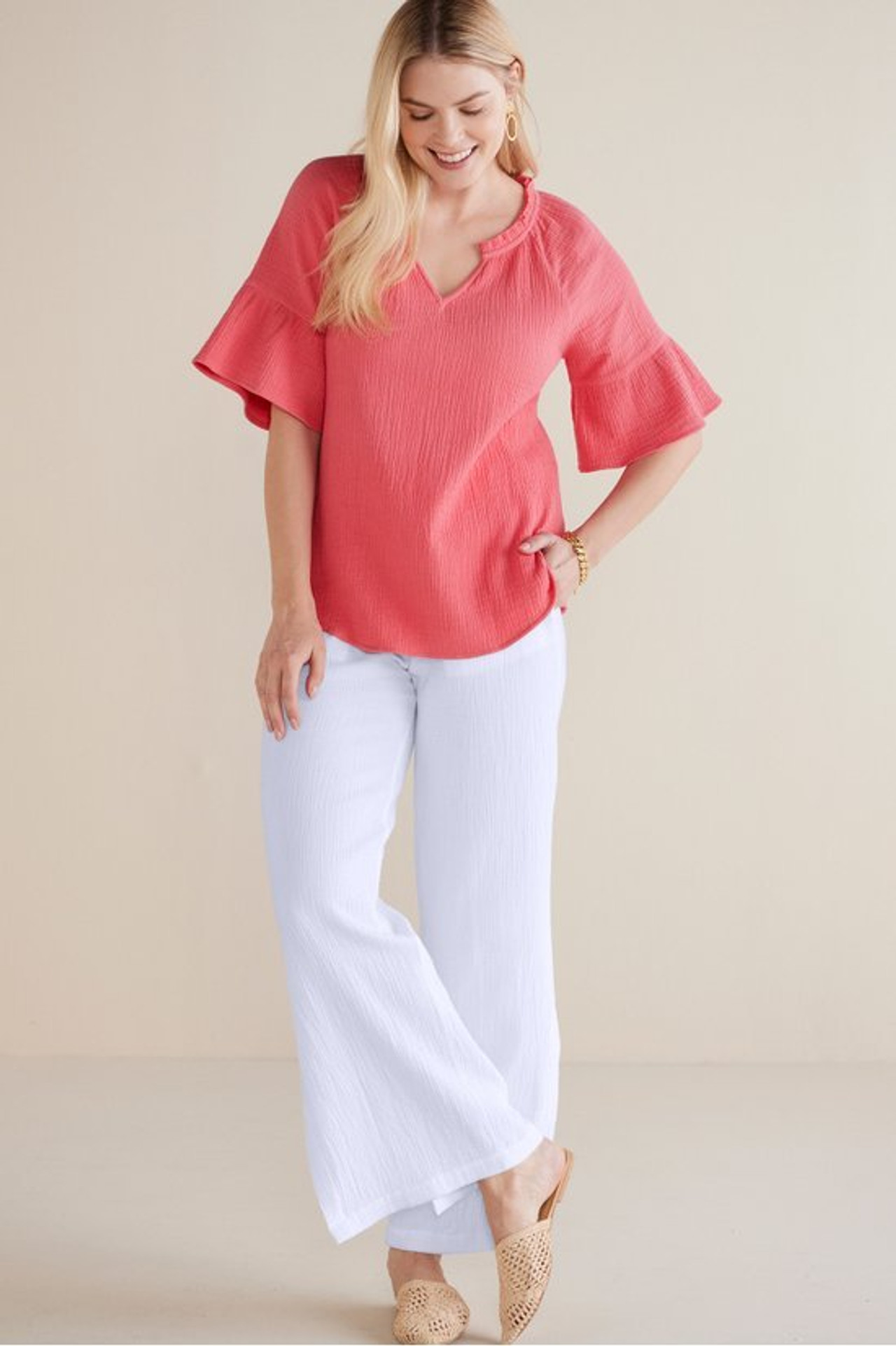 Vinka Gauze Pullover - Soft Surroundings Outlet