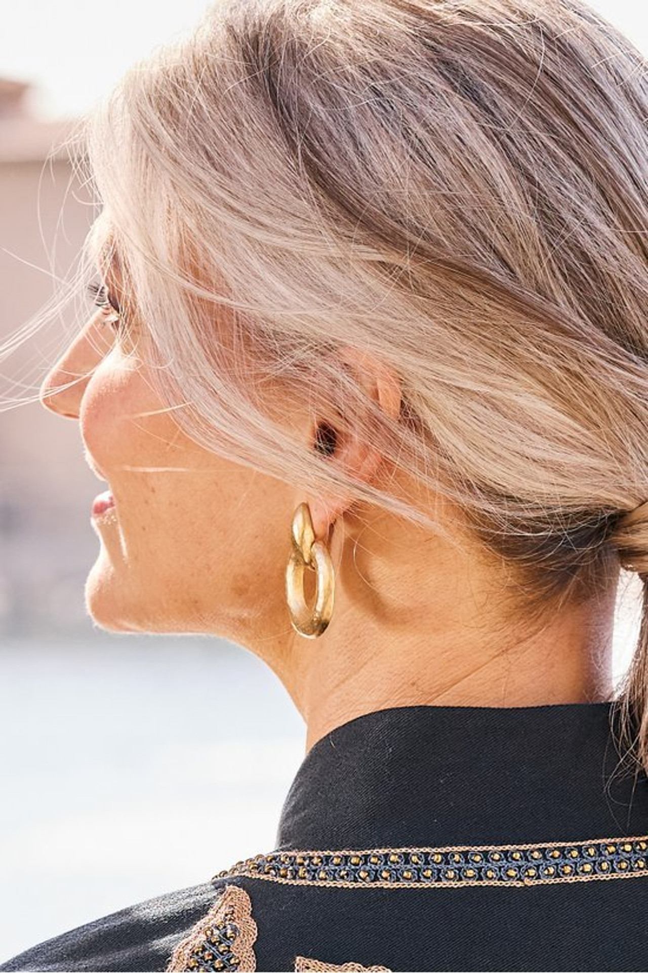 Cara Hammered Hoop Earrings - Soft Surroundings Outlet