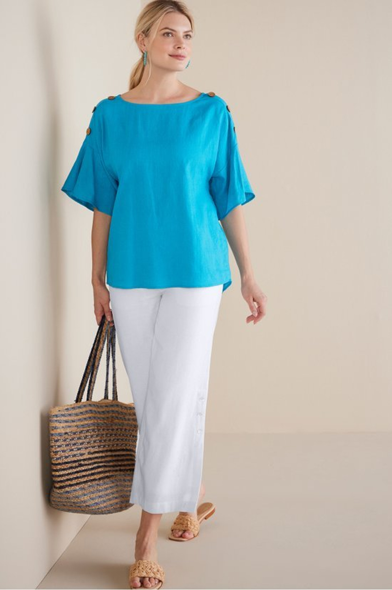 Andrea Linen Blend Pullover - Soft Surroundings Outlet