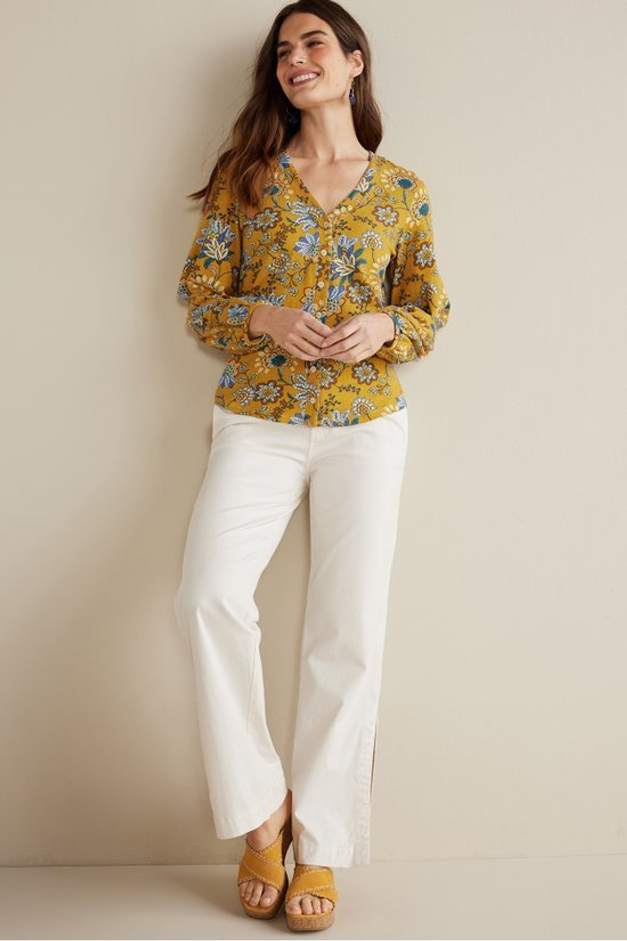 Lorna Button Front Top - Soft Surroundings Outlet