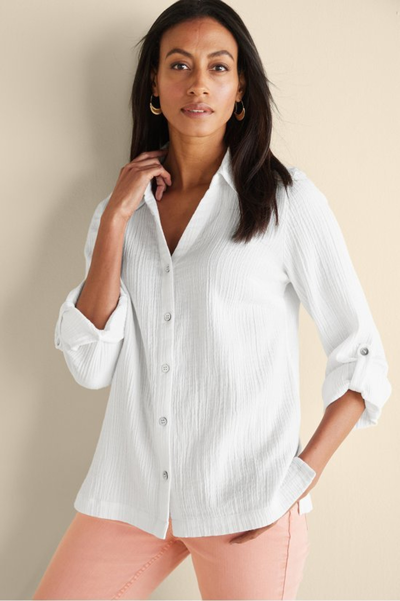 Addison Gauze Big Shirt - Soft Surroundings Outlet
