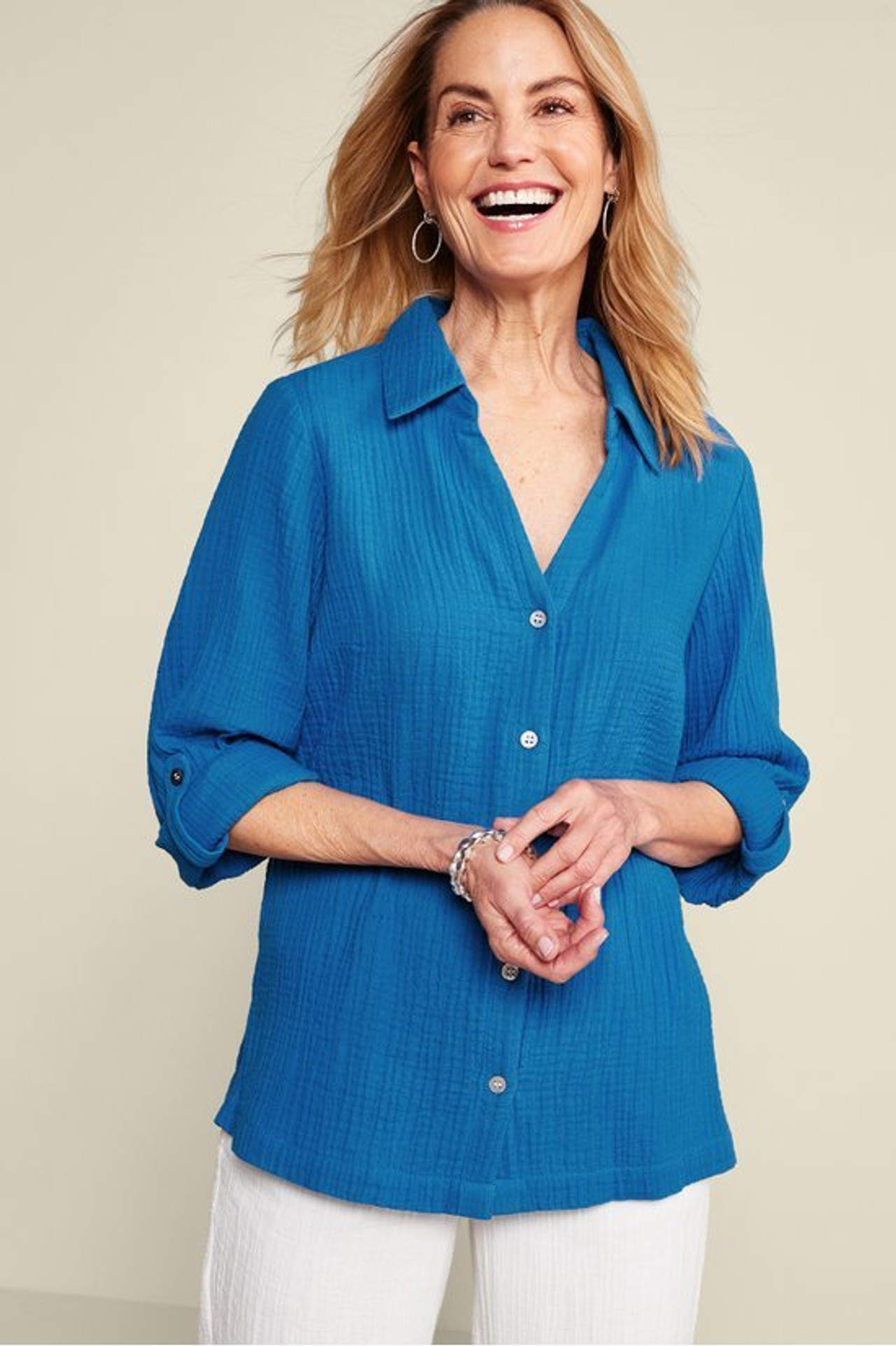 Addison Gauze Big Shirt - Soft Surroundings Outlet