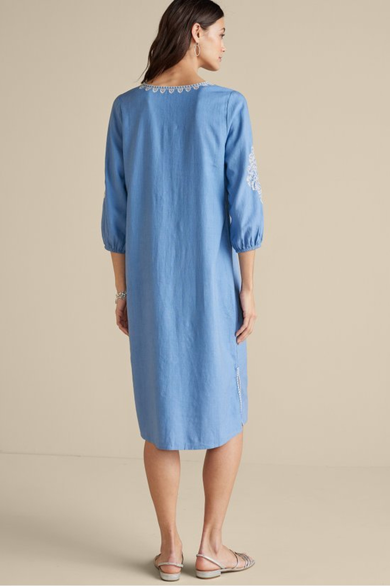 Hasana Linen Blend Midi Dress - Soft Surroundings Outlet