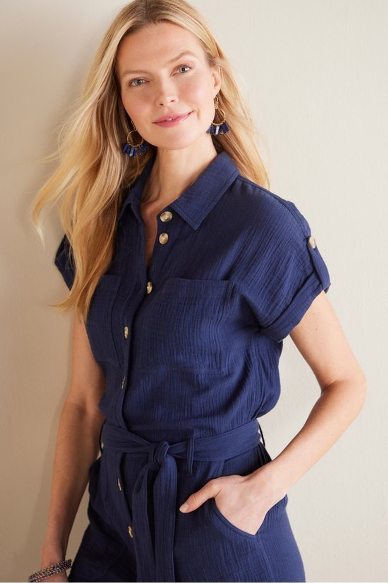 Natasha Gauze Jumpsuit - Soft Surroundings Outlet