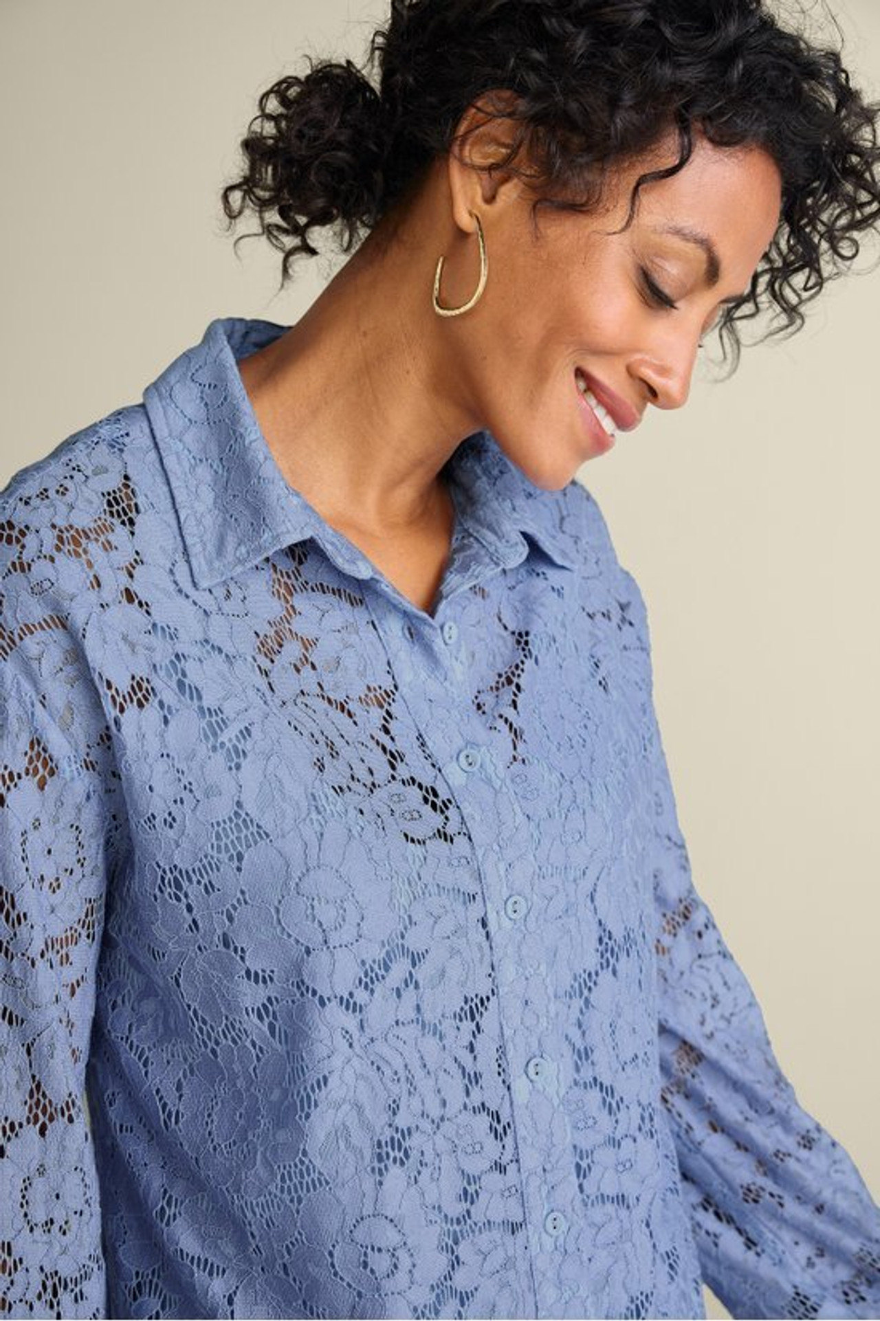 Lisa Lace Button Front - Soft Surroundings Outlet