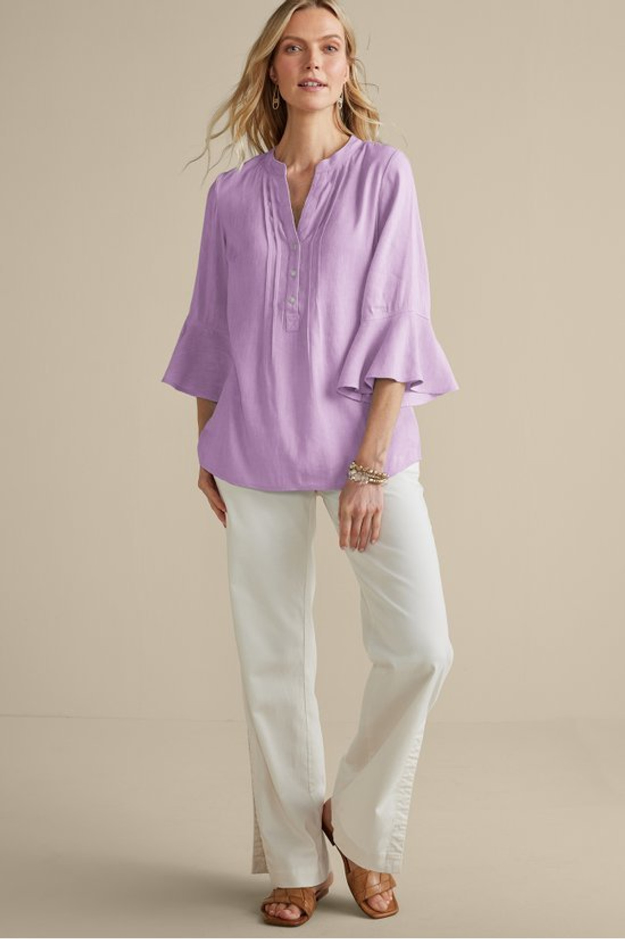 Raisa Linen Blend Top - Soft Surroundings Outlet