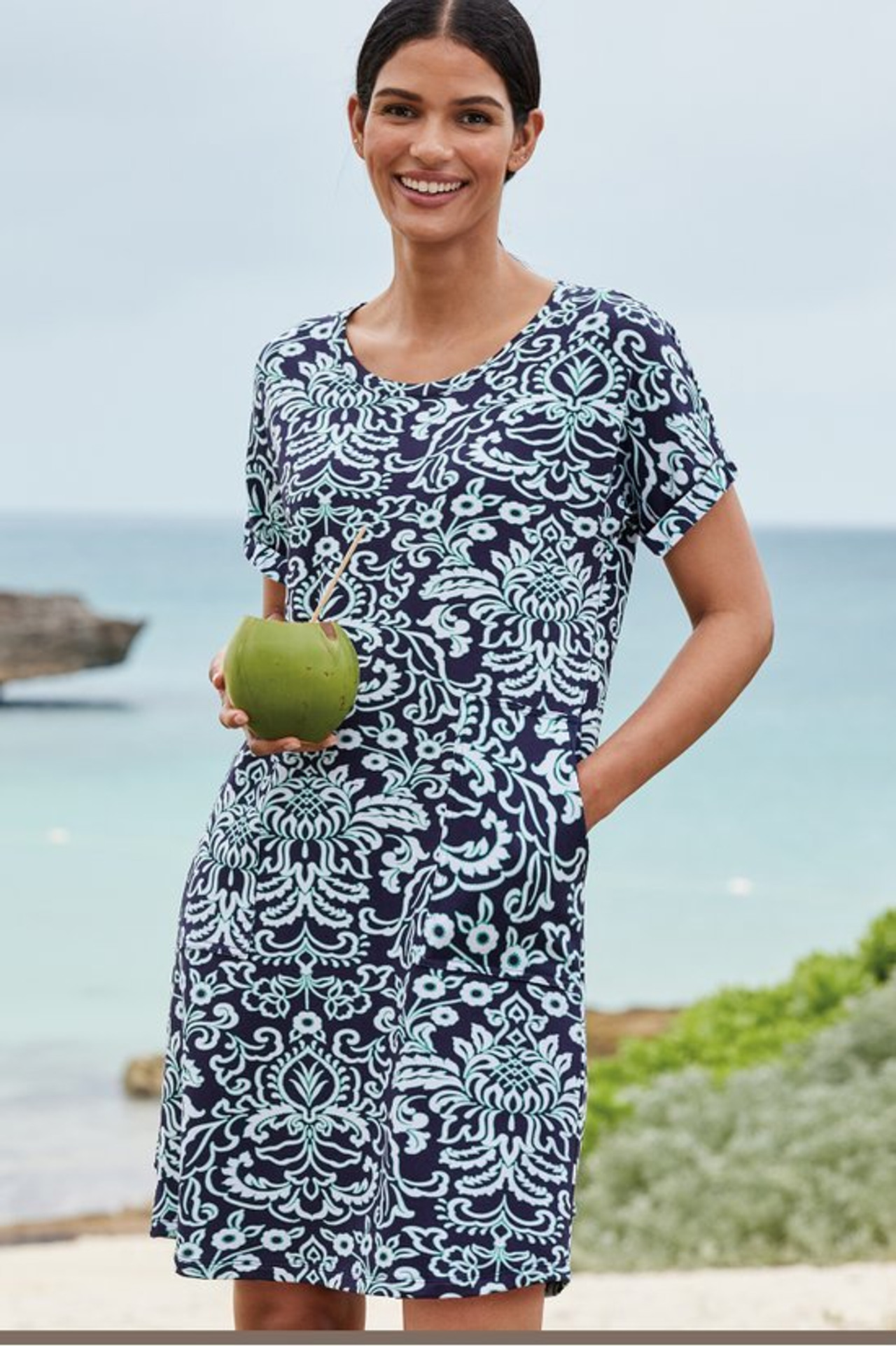 Fina French Terry Short Dress - Soft Surroundings Outlet