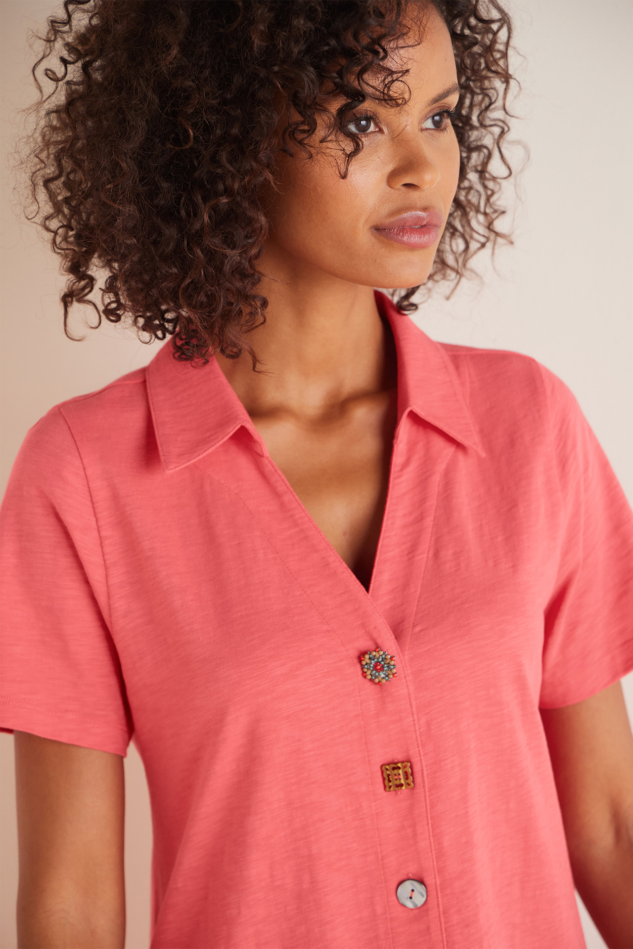 Danielle Button Dress - Soft Surroundings Outlet