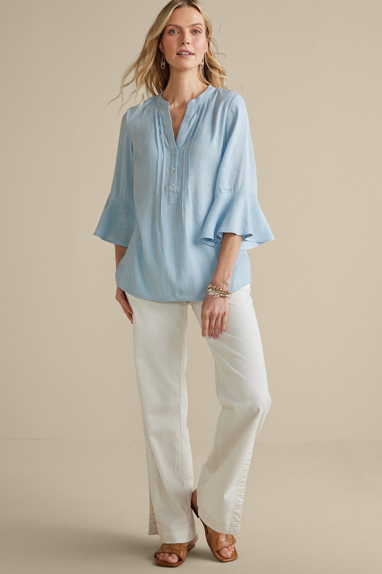 Raisa Linen Blend Top - Soft Surroundings Outlet