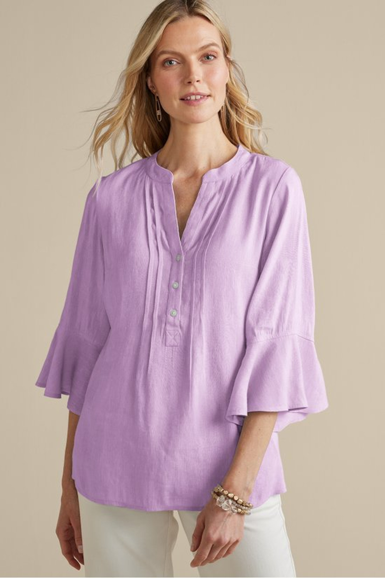 Raisa Linen Blend Top - Soft Surroundings Outlet