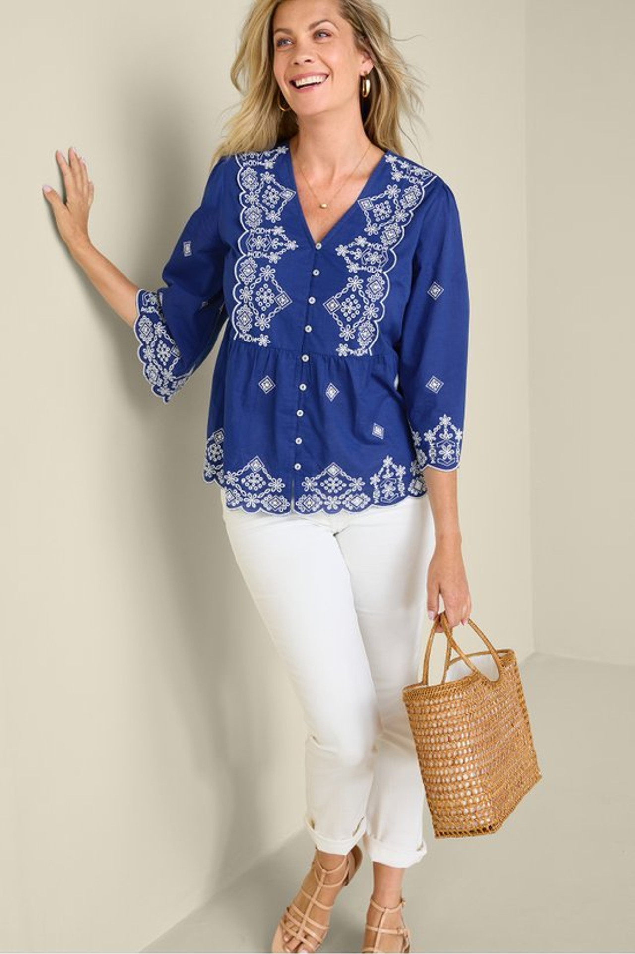 Shona Embroidered Top - Soft Surroundings Outlet