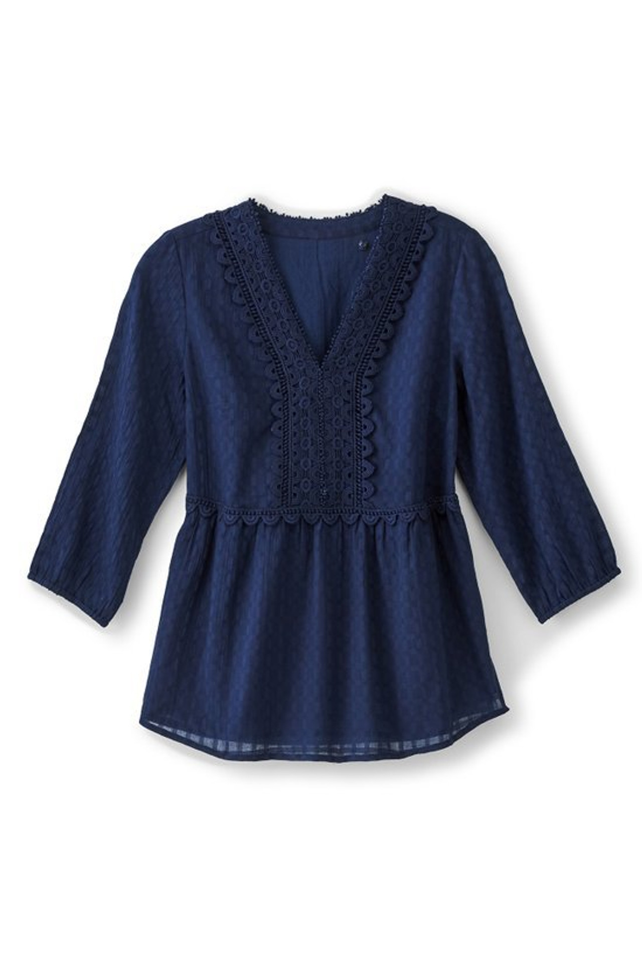 Elodie Windowpane Gauze Top - Soft Surroundings Outlet