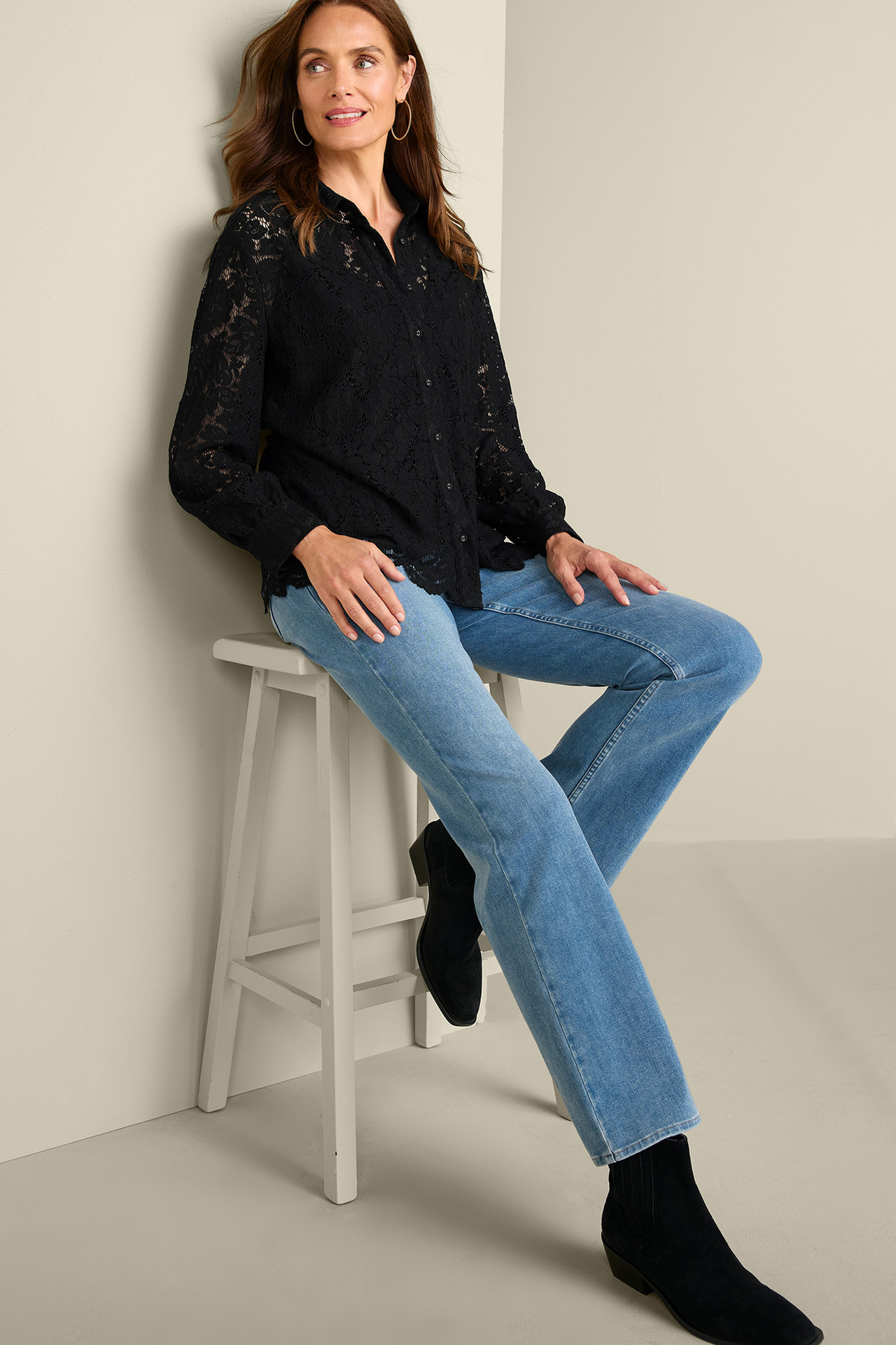 Lisa Lace Button Front - Soft Surroundings Outlet