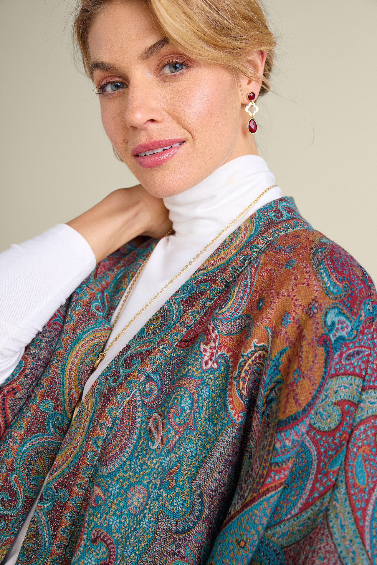 Rhea Woven Kimono Wrap - Soft Surroundings Outlet