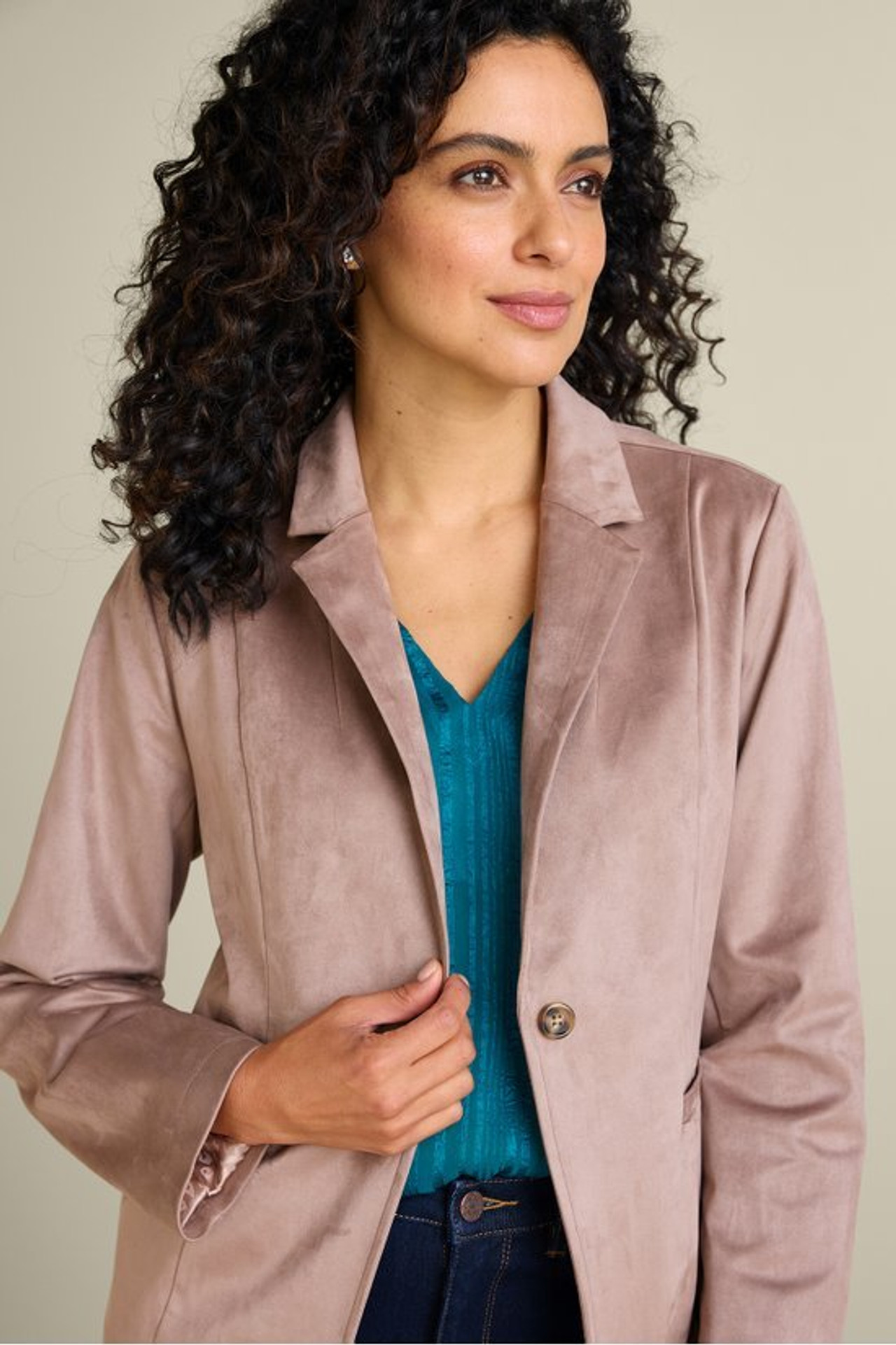 Breck Faux Suede Blazer - Soft Surroundings Outlet