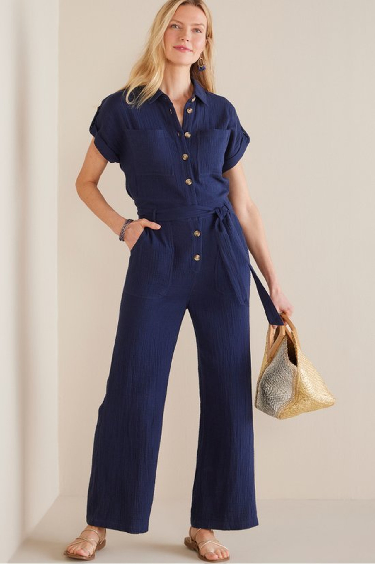 Natasha Gauze Jumpsuit - Soft Surroundings Outlet