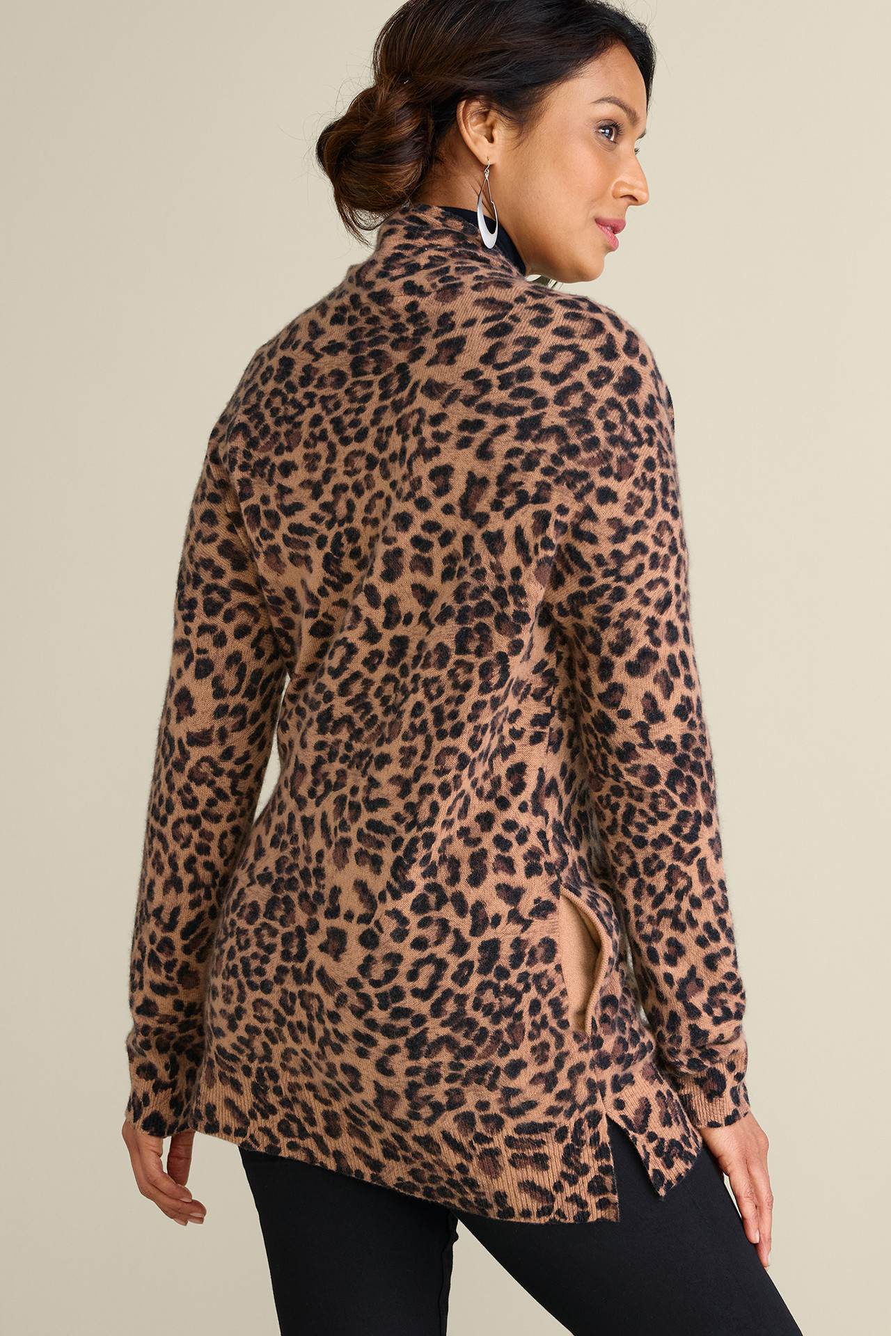 Sibyl Cashmere Printed Cardigan - Soft Surroundings Outlet