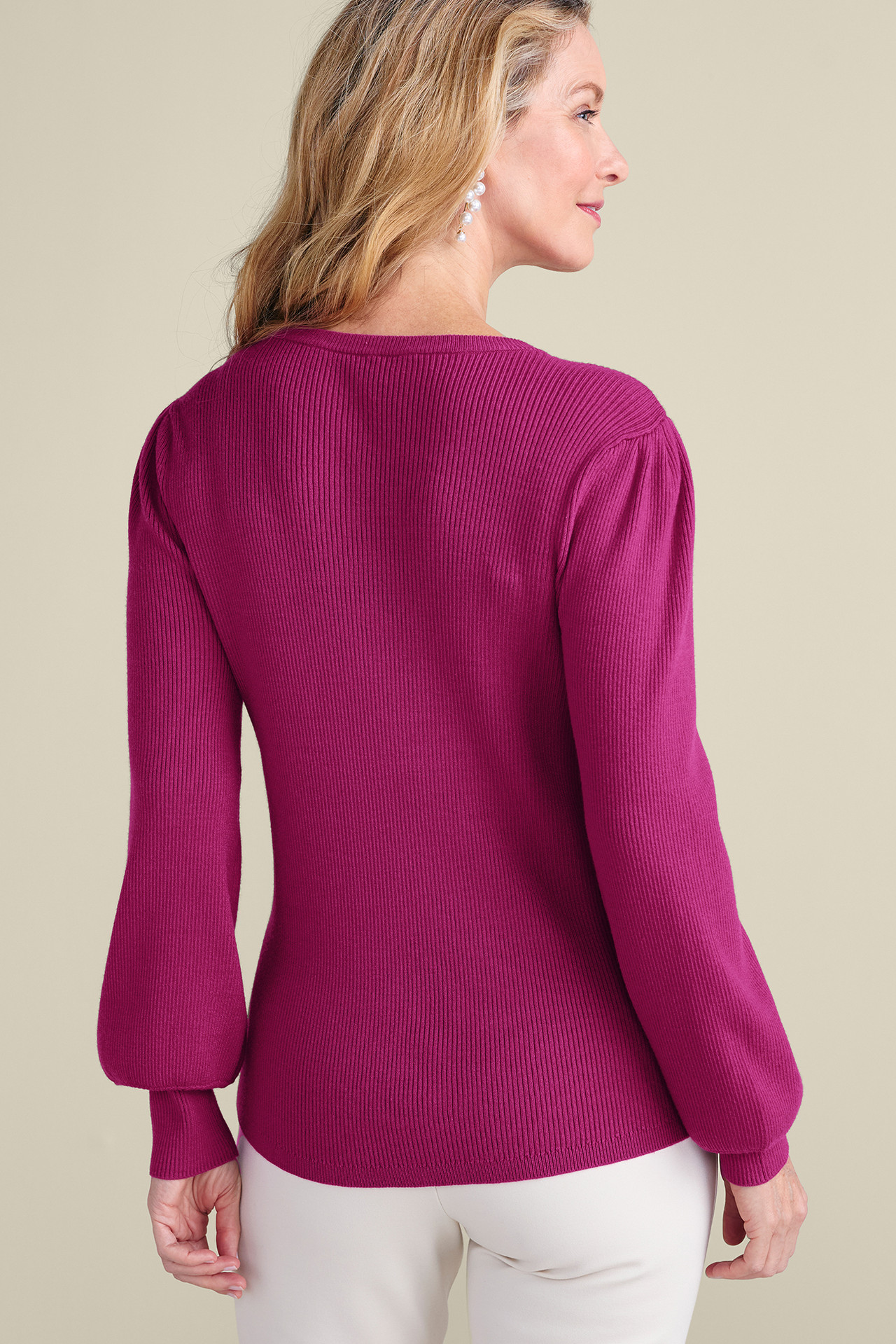 Tyla Button Shoulder Sweater - Soft Surroundings Outlet