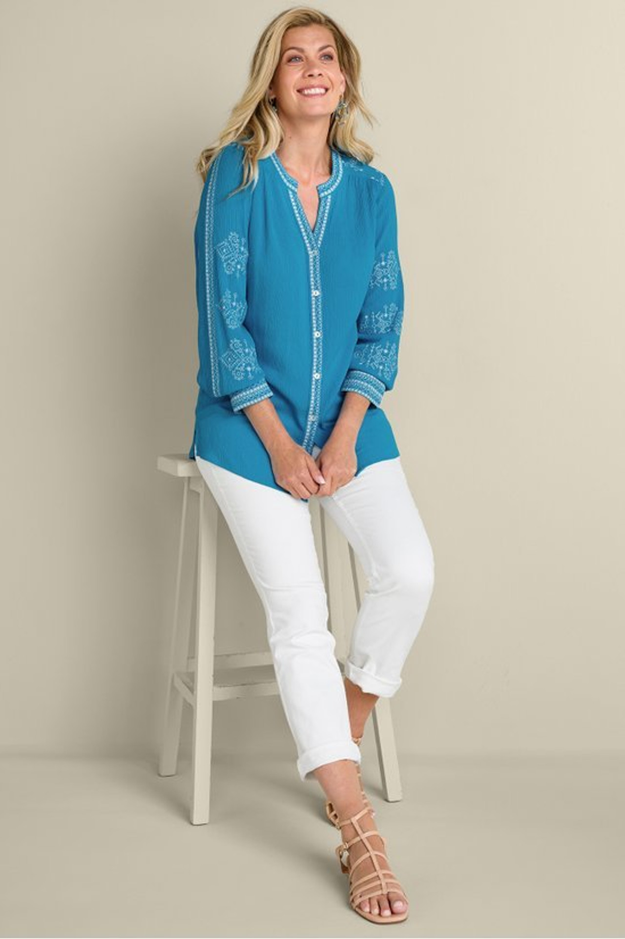Imane Gauze Tunic - Soft Surroundings Outlet