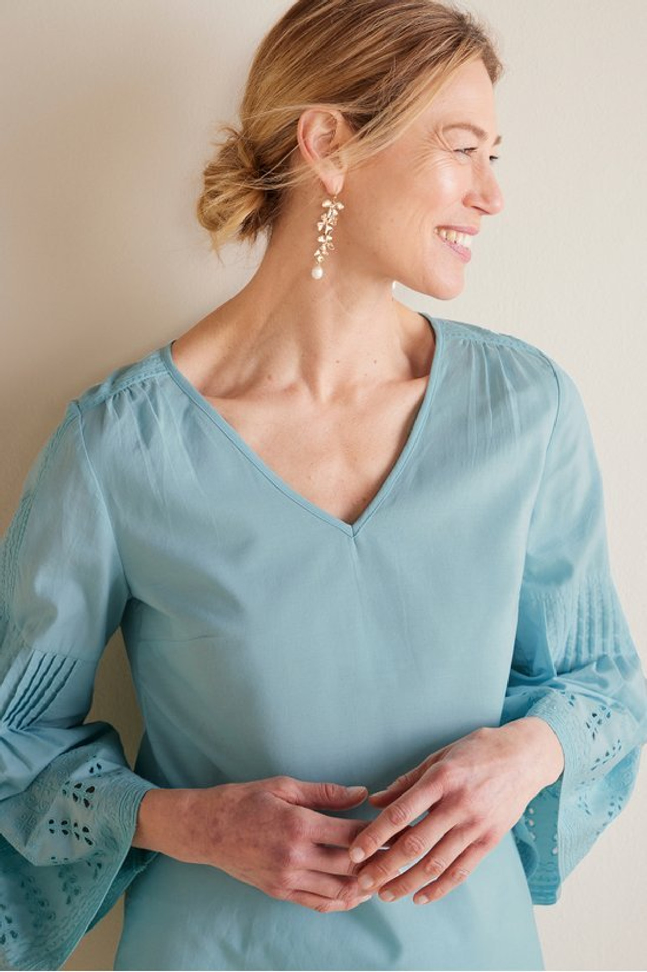 Heloise Eyelet Sleeve Tunic - Soft Surroundings Outlet