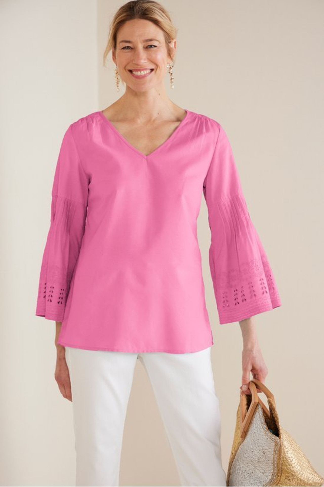 Heloise Eyelet Sleeve Tunic - Soft Surroundings Outlet