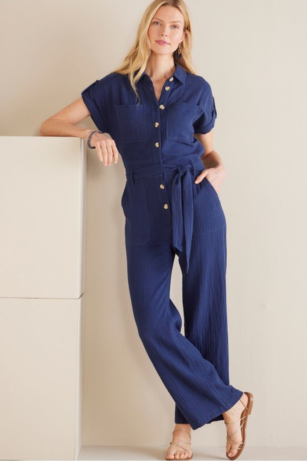Natasha Gauze Jumpsuit - Soft Surroundings Outlet
