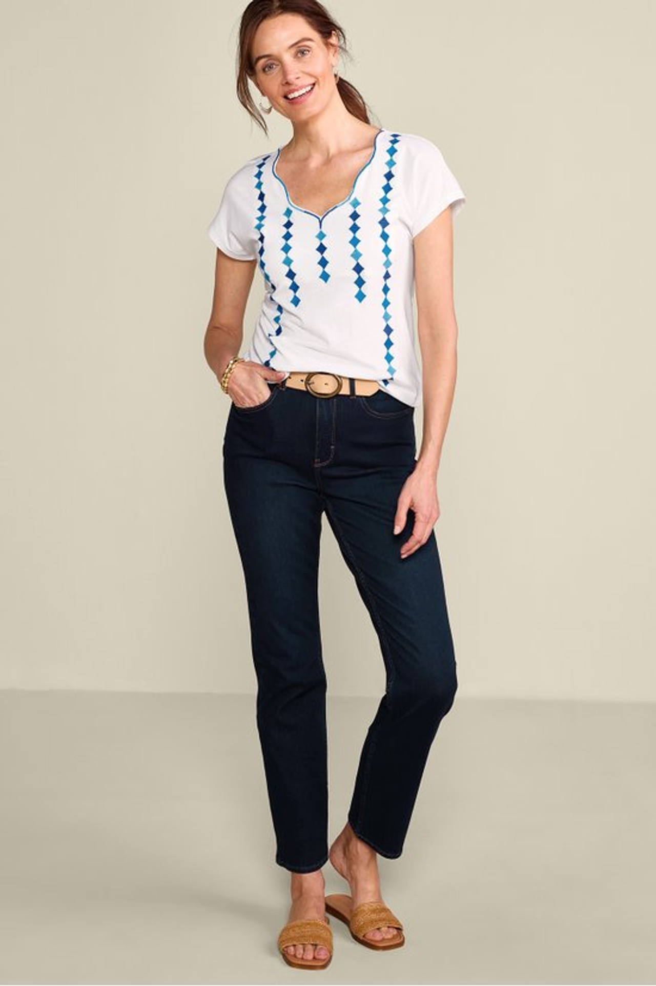 Byzantine Embroidered Tee - Soft Surroundings Outlet