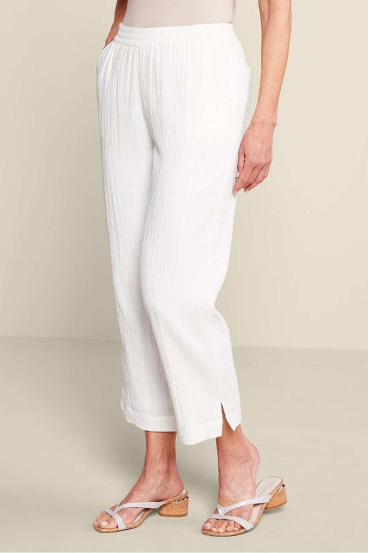 Khulani Straight Leg Gauze Crop Pants - Soft Surroundings Outlet