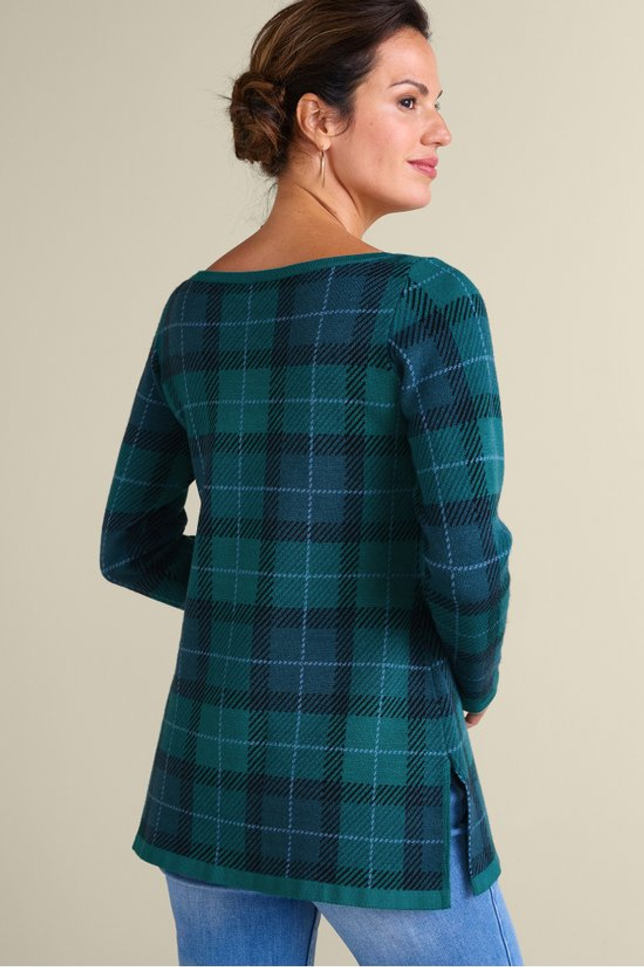 Janece Plaid Sweater Tunic - Soft Surroundings Outlet