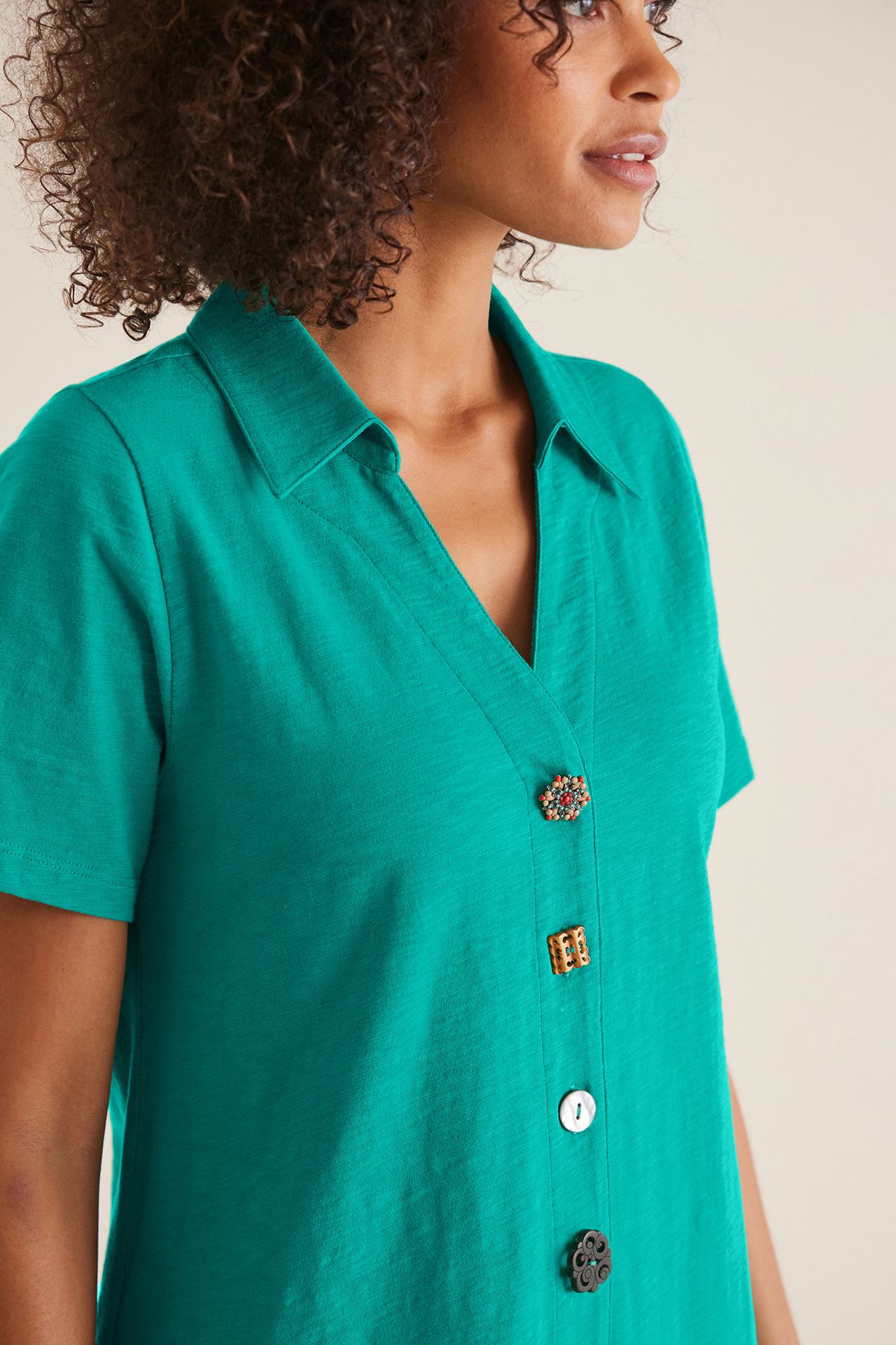 Danielle Button Dress - Soft Surroundings Outlet