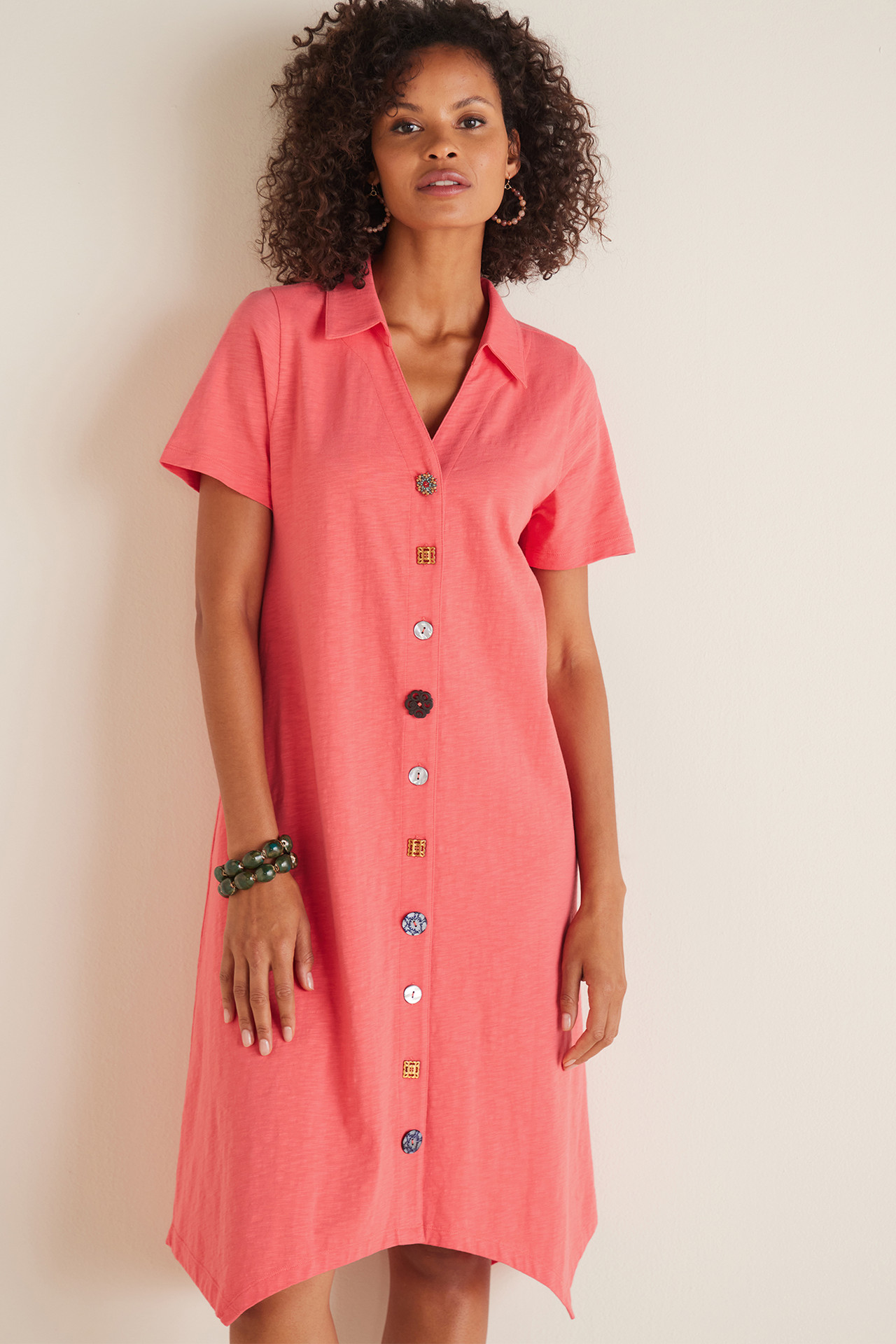 Danielle Button Dress - Soft Surroundings Outlet