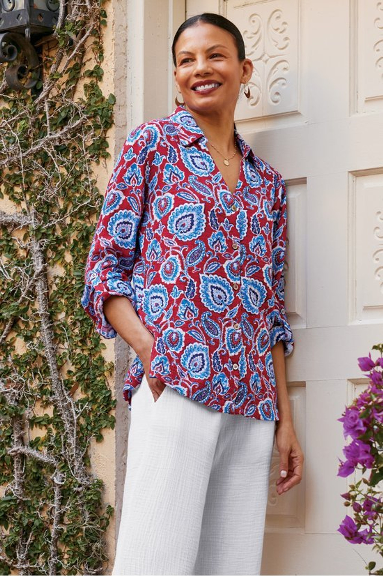 Addison Gauze Big Shirt - Soft Surroundings Outlet